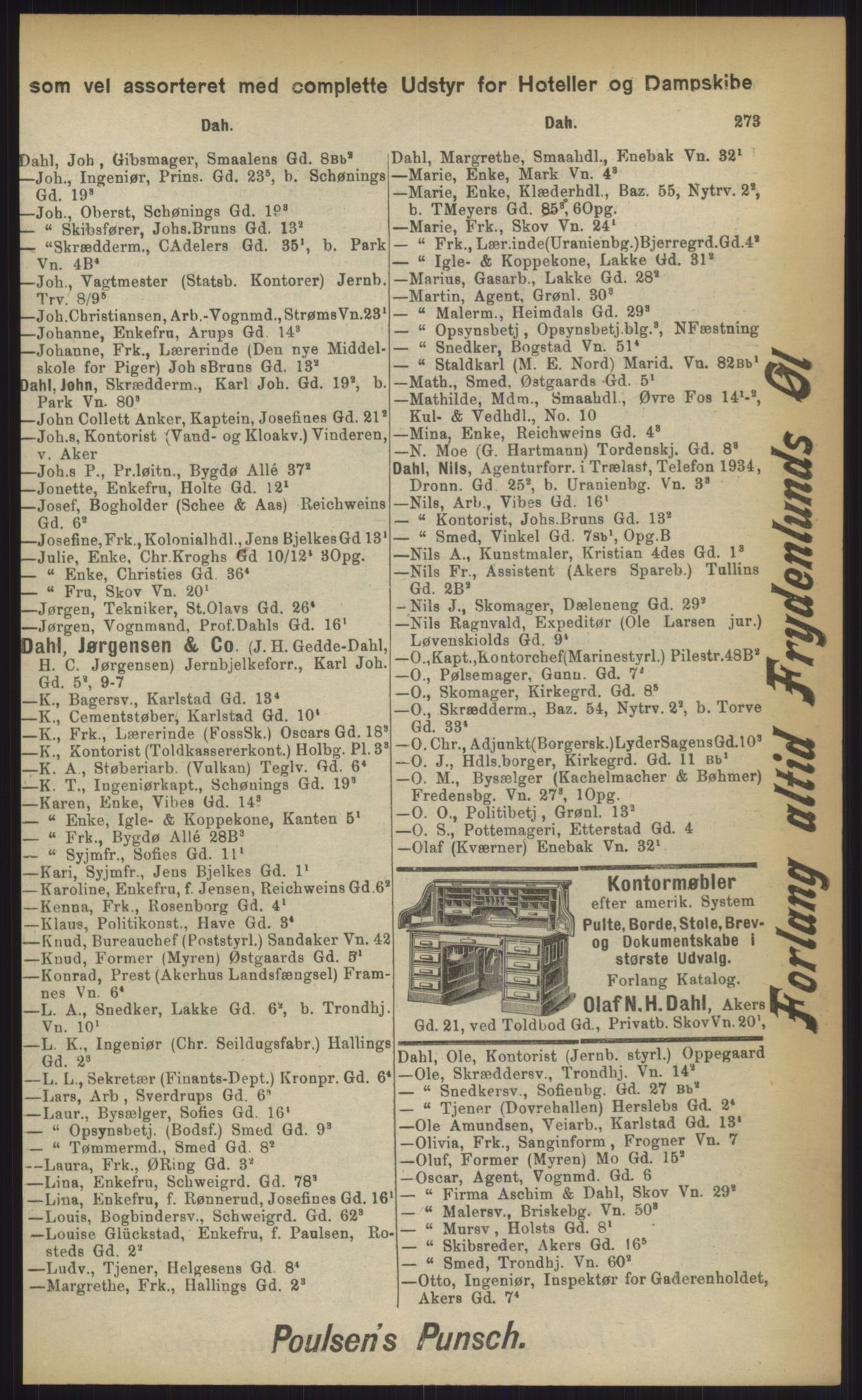 Kristiania/Oslo adressebok, PUBL/-, 1903, p. 273