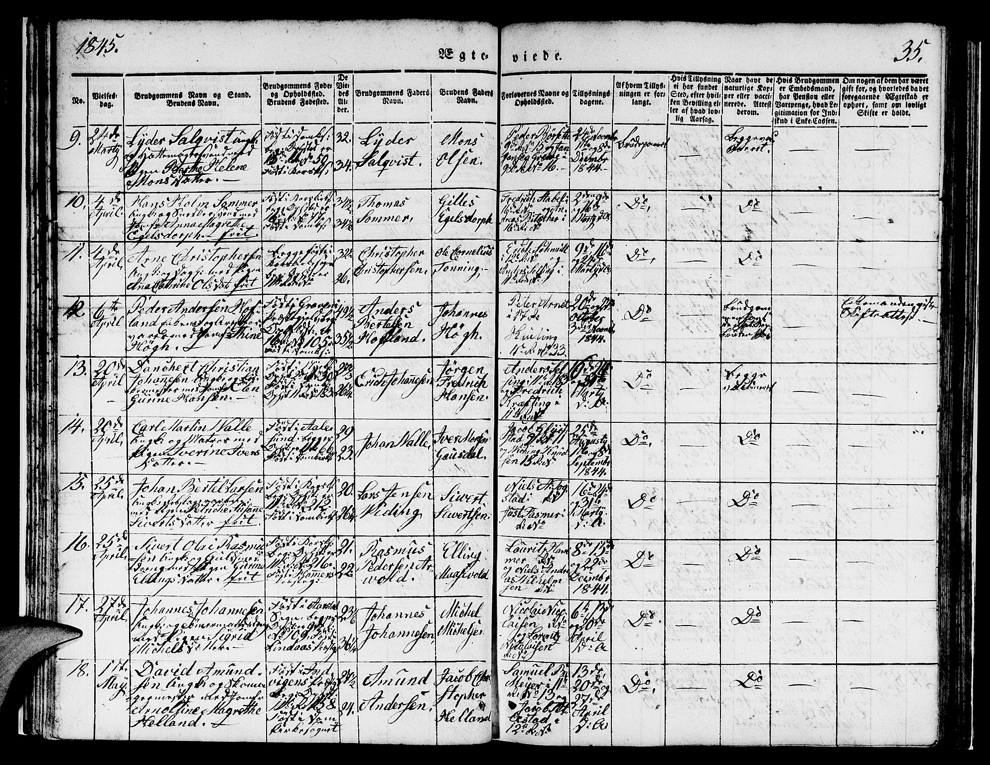 Domkirken sokneprestembete, SAB/A-74801/H/Hab/L0029: Parish register (copy) no. D 1, 1839-1857, p. 35