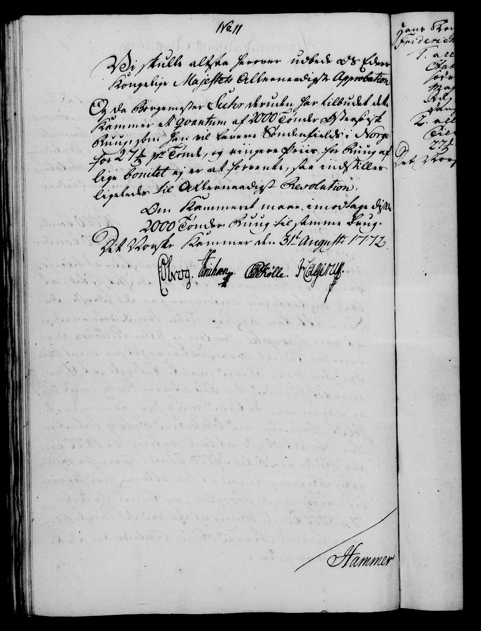 Rentekammeret, Kammerkanselliet, AV/RA-EA-3111/G/Gf/Gfa/L0054: Norsk relasjons- og resolusjonsprotokoll (merket RK 52.54), 1771-1772, p. 571