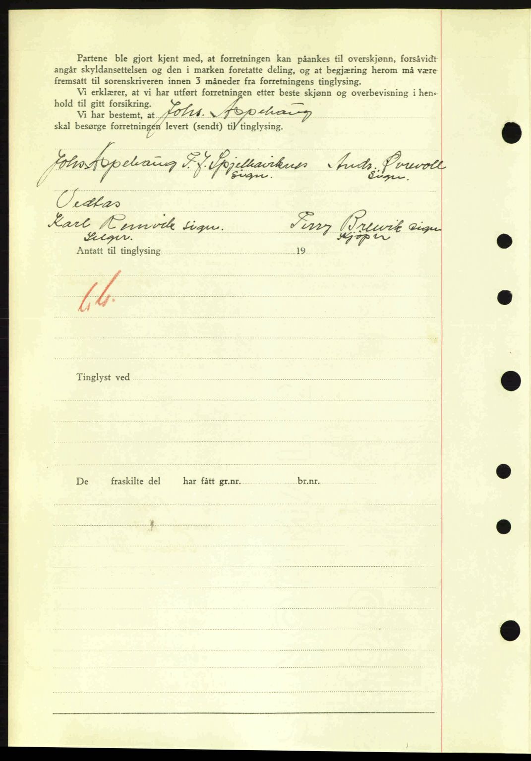 Nordre Sunnmøre sorenskriveri, AV/SAT-A-0006/1/2/2C/2Ca: Mortgage book no. A16, 1943-1943, Diary no: : 1078/1943