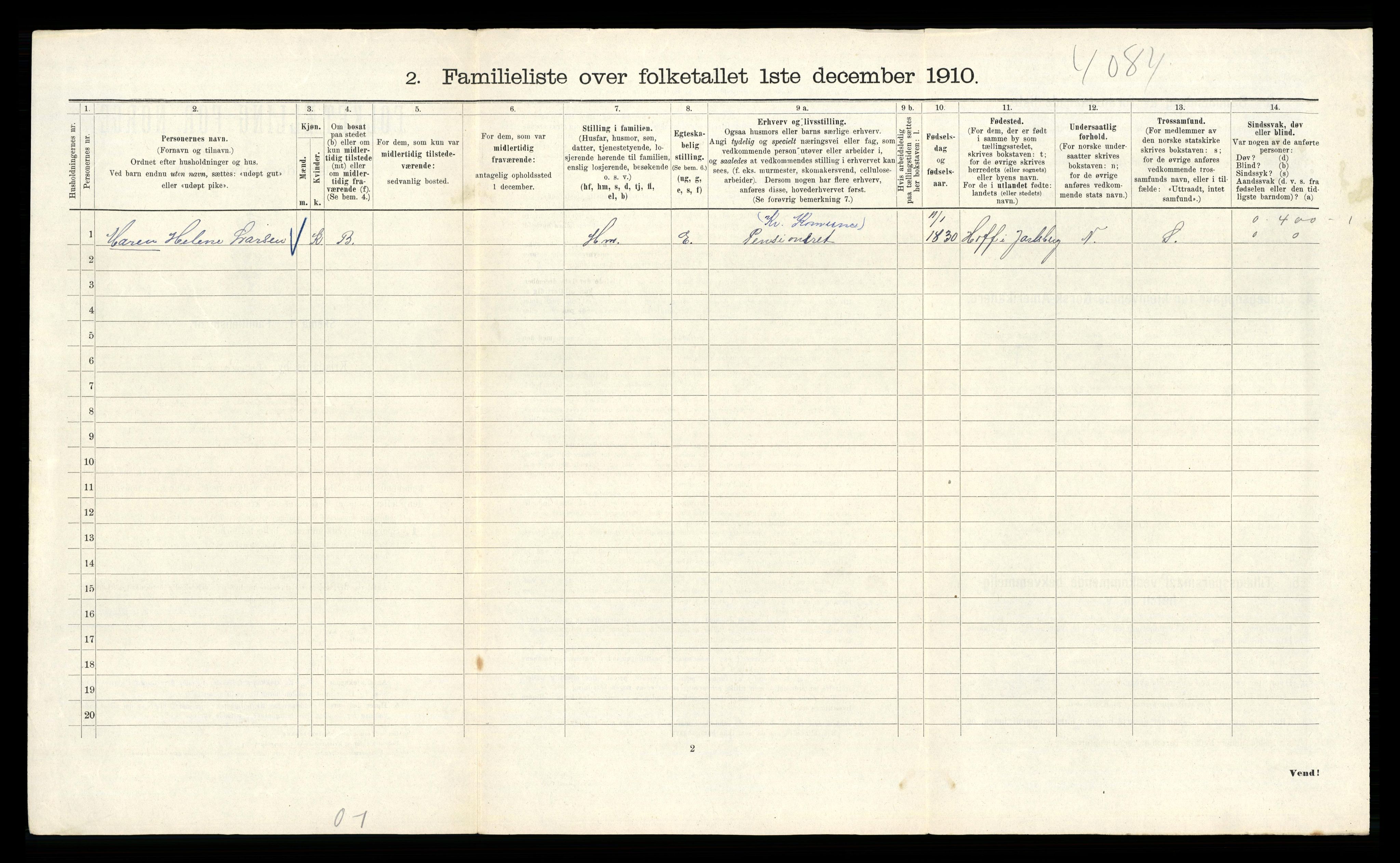 RA, 1910 census for Kristiania, 1910, p. 2160