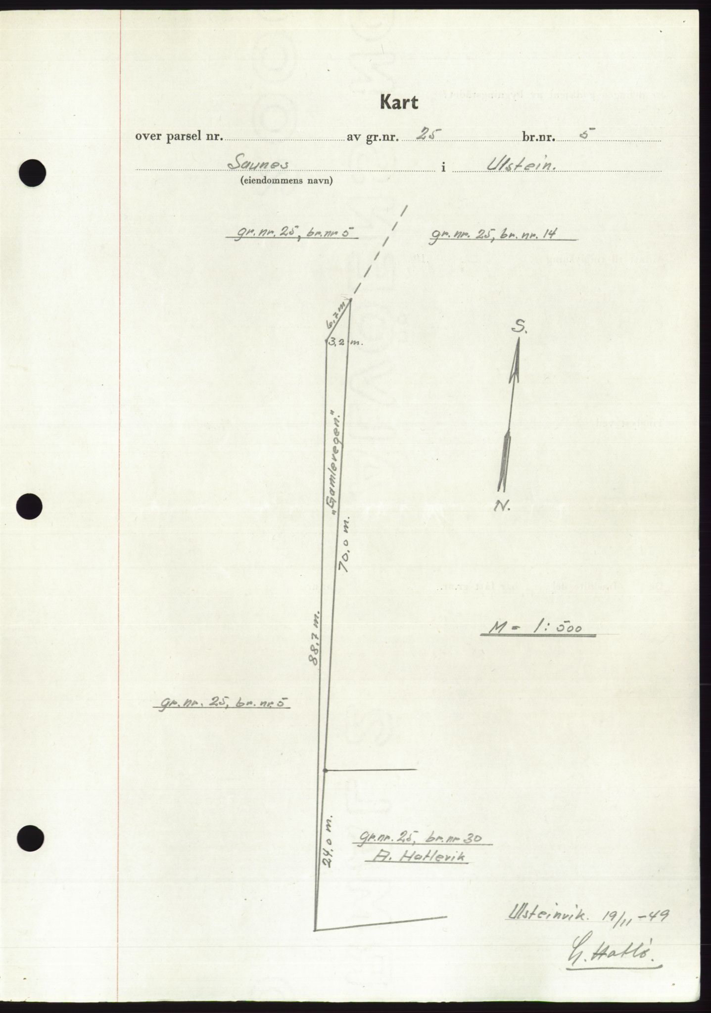 Søre Sunnmøre sorenskriveri, AV/SAT-A-4122/1/2/2C/L0085: Mortgage book no. 11A, 1949-1949, Diary no: : 2096/1949