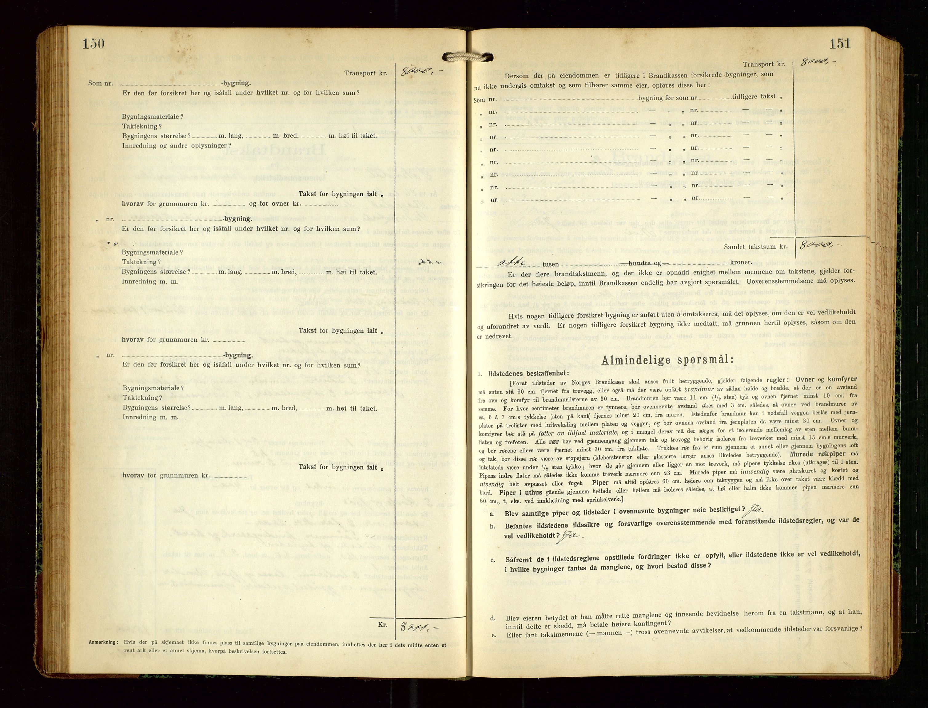 Sokndal lensmannskontor, AV/SAST-A-100417/Gob/L0006: "Brandtakst-Protokol", 1924-1930, p. 150-151