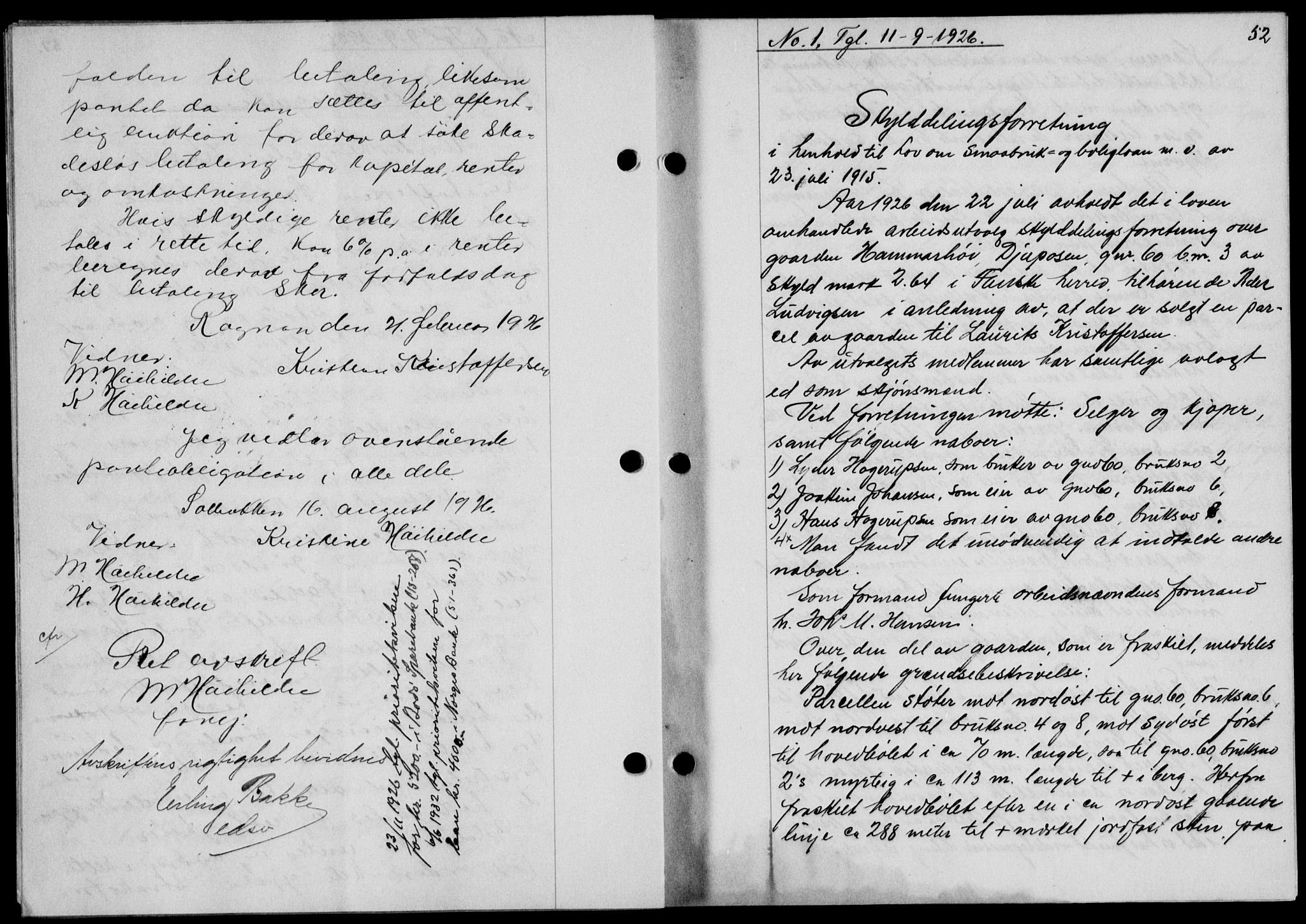 Salten sorenskriveri, SAT/A-4578/1/2/2C/L0054: Mortgage book no. 44, 1926-1927, Deed date: 11.09.1926