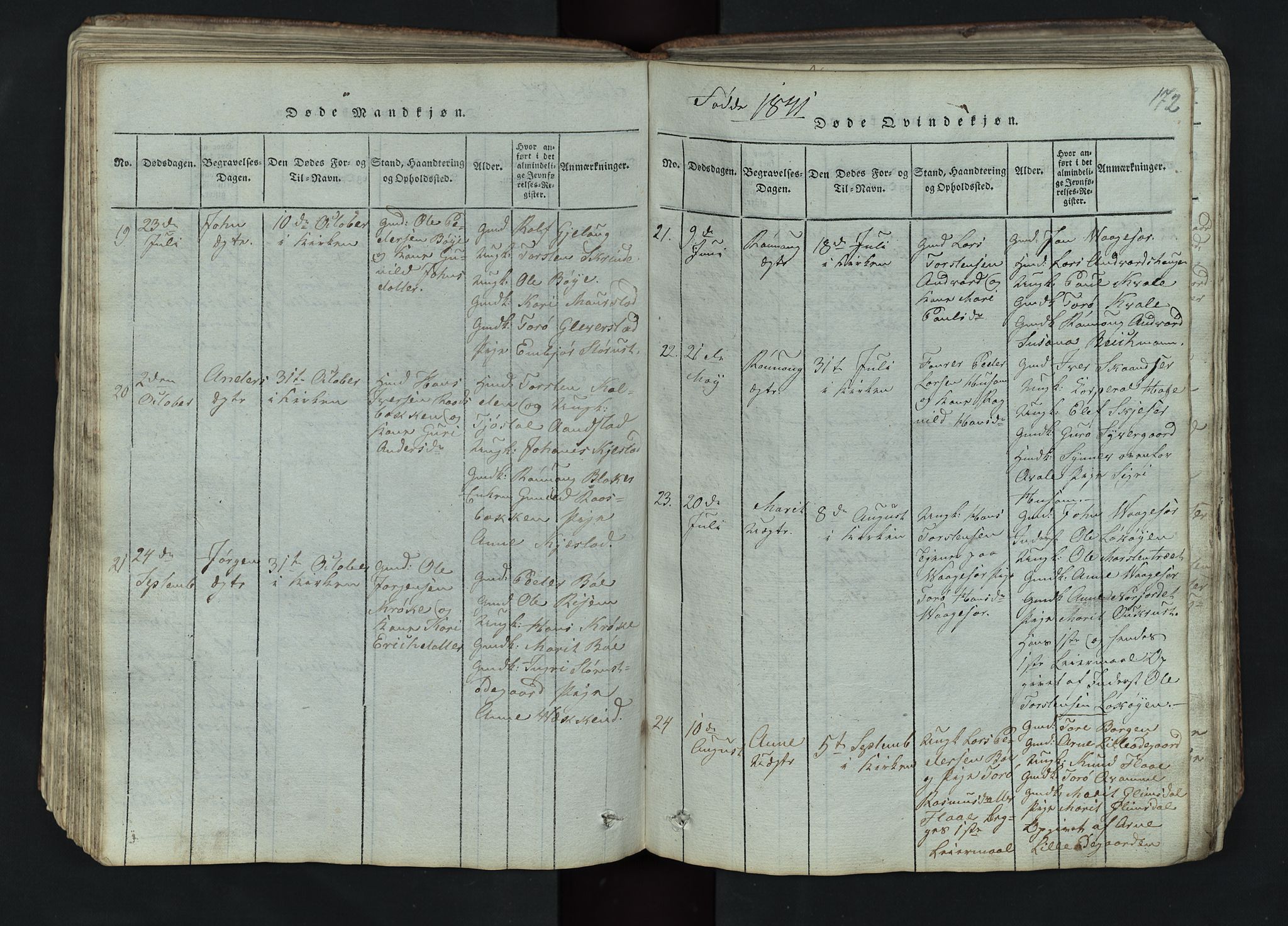 Lom prestekontor, AV/SAH-PREST-070/L/L0002: Parish register (copy) no. 2, 1815-1844, p. 172