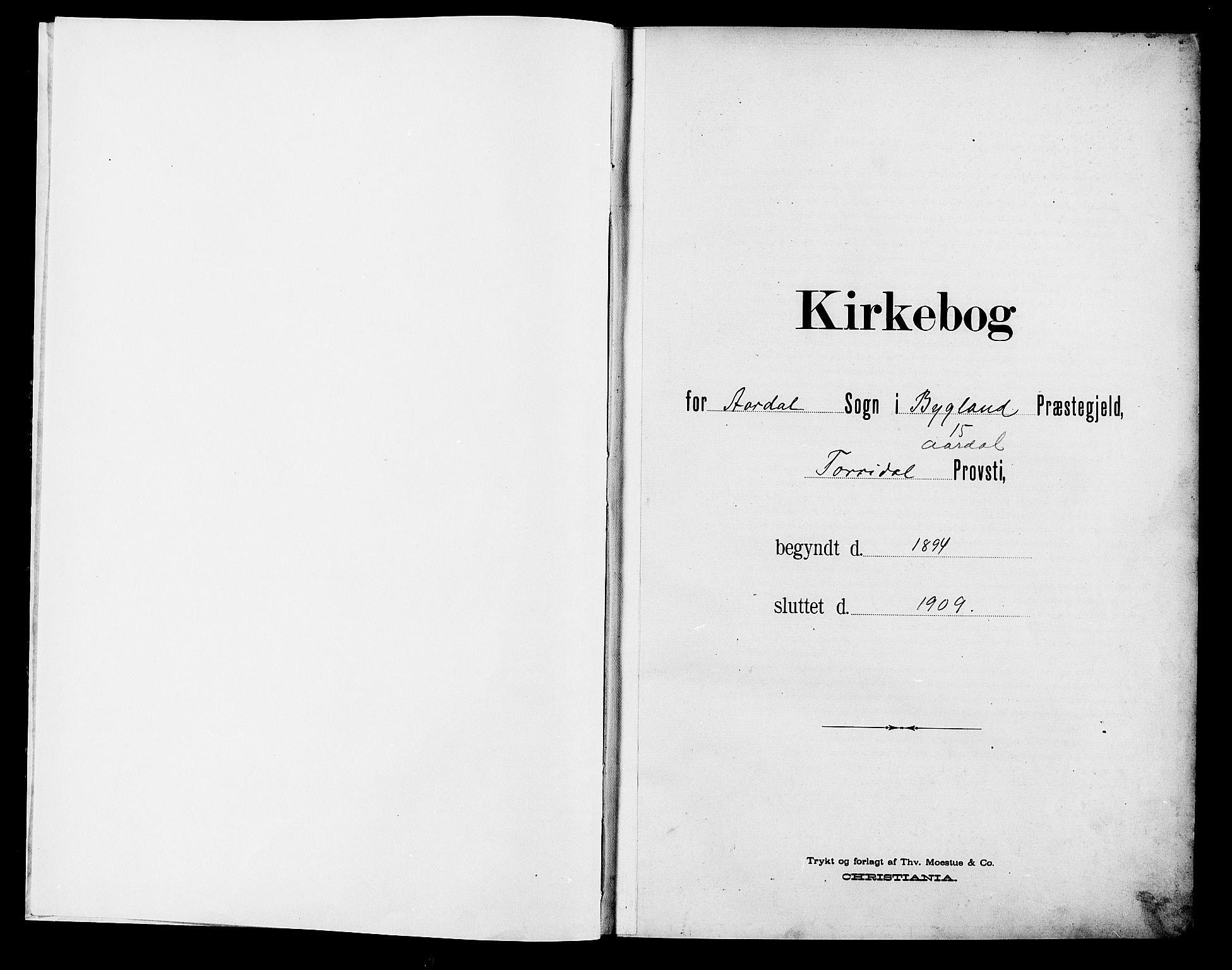 Bygland sokneprestkontor, SAK/1111-0006/F/Fb/Fbd/L0002: Parish register (copy) no. B 2, 1894-1909