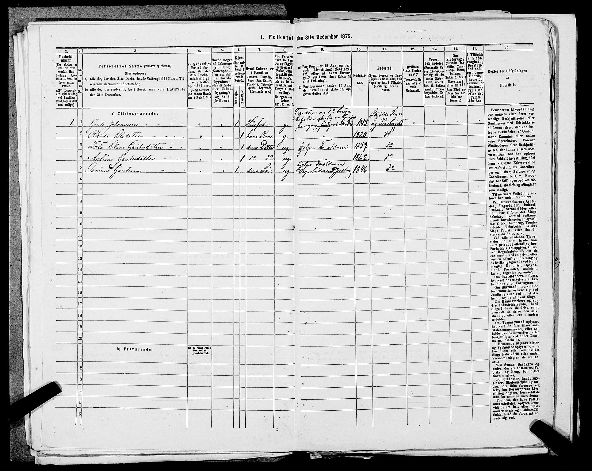 SAST, 1875 census for 1154P Skjold, 1875, p. 608