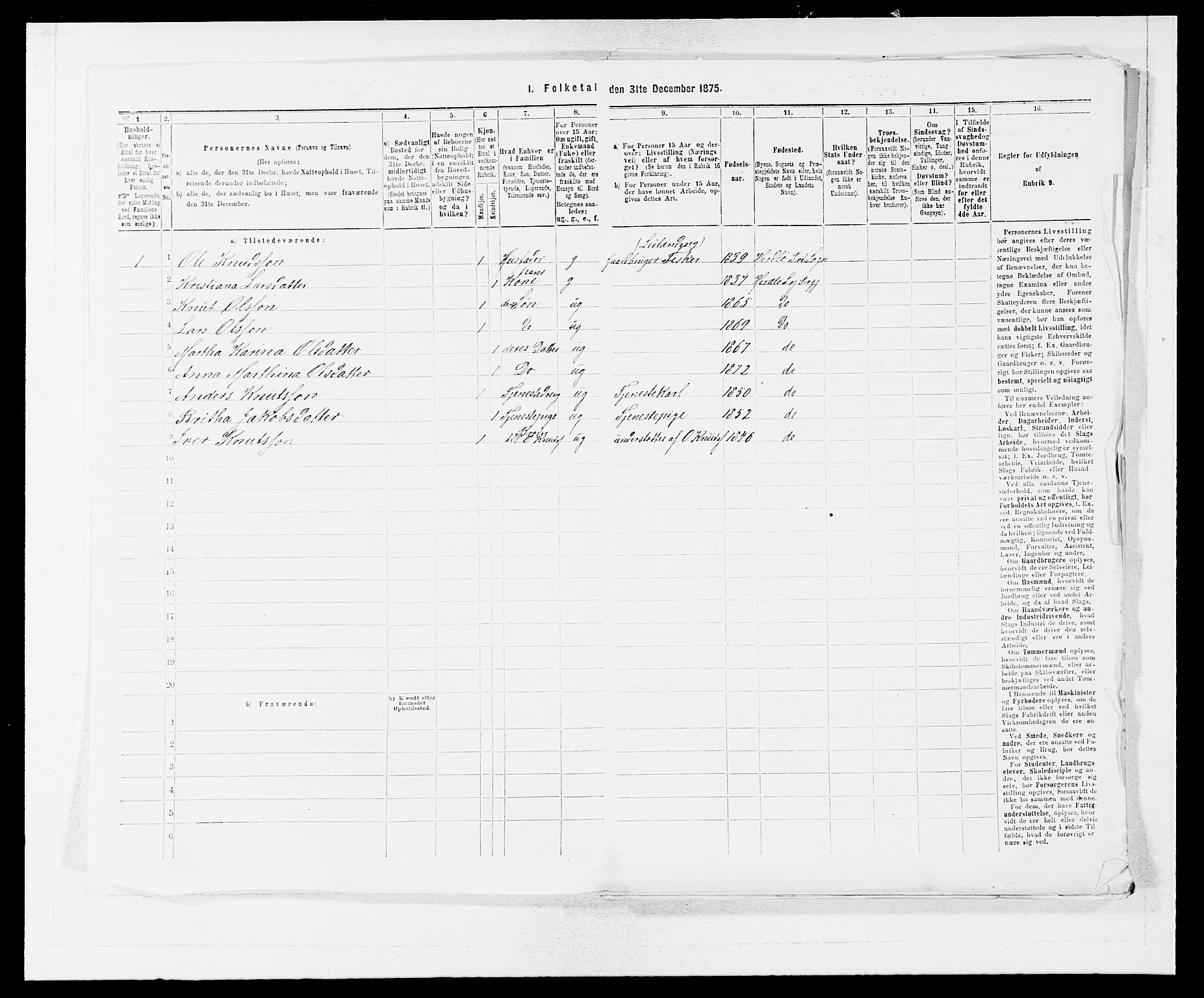 SAB, 1875 census for 1258P Herdla, 1875, p. 754