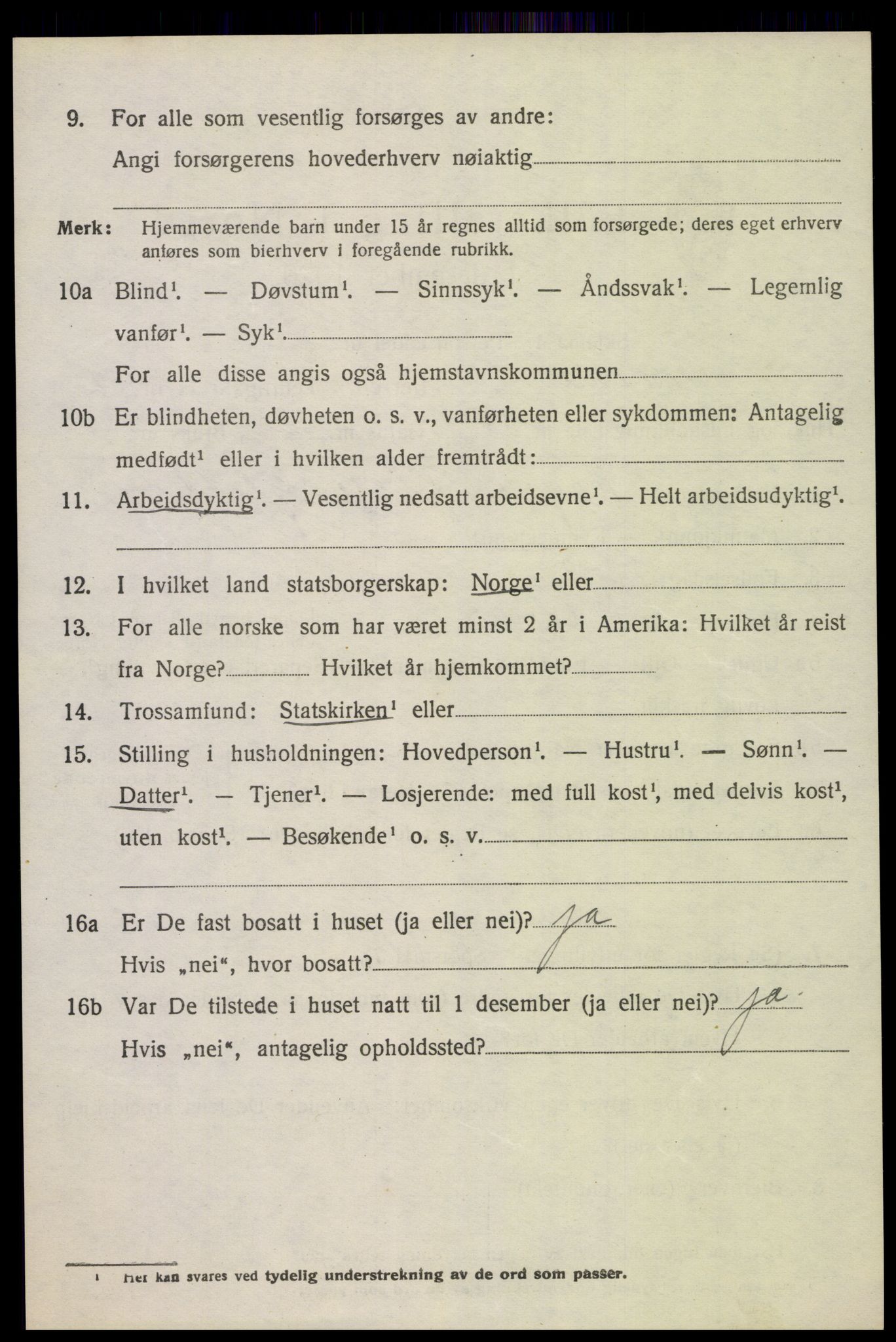 SAK, 1920 census for Oddernes, 1920, p. 7978