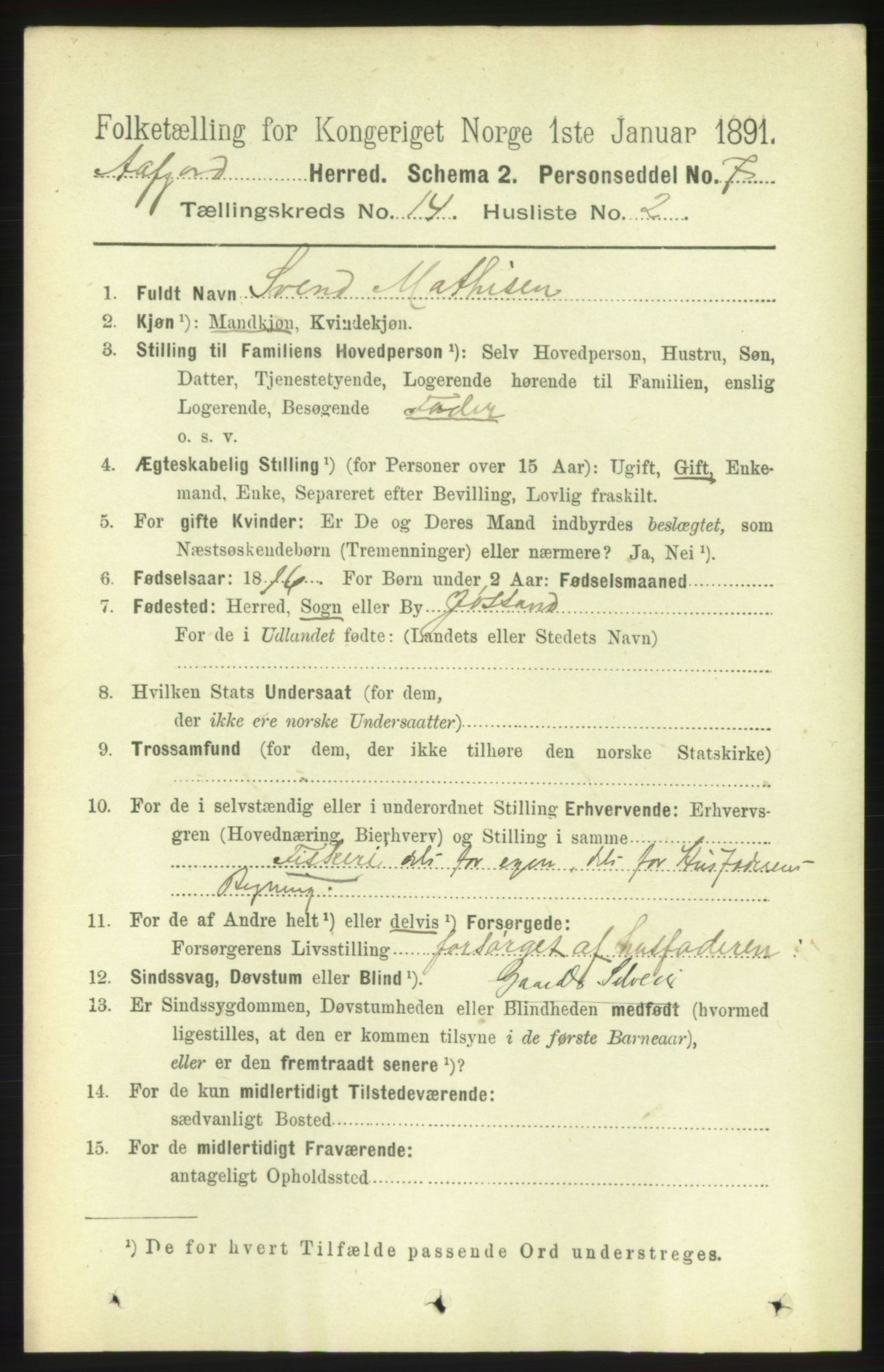 RA, 1891 census for 1630 Åfjord, 1891, p. 4627