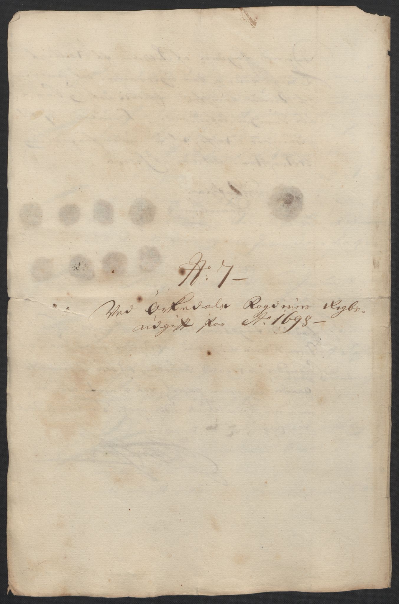 Rentekammeret inntil 1814, Reviderte regnskaper, Fogderegnskap, AV/RA-EA-4092/R60/L3948: Fogderegnskap Orkdal og Gauldal, 1698, p. 240