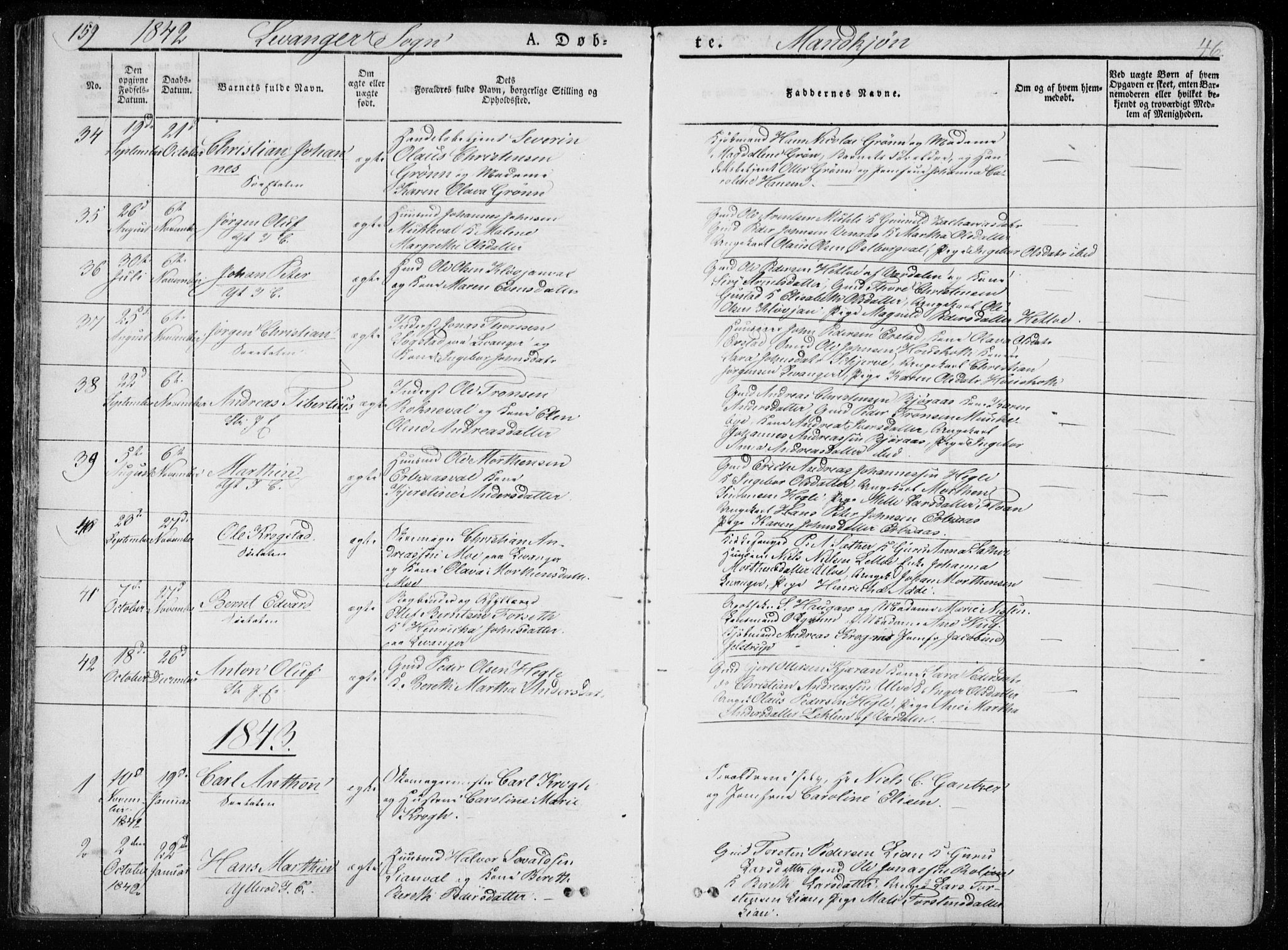 Ministerialprotokoller, klokkerbøker og fødselsregistre - Nord-Trøndelag, SAT/A-1458/720/L0183: Parish register (official) no. 720A01, 1836-1855, p. 46