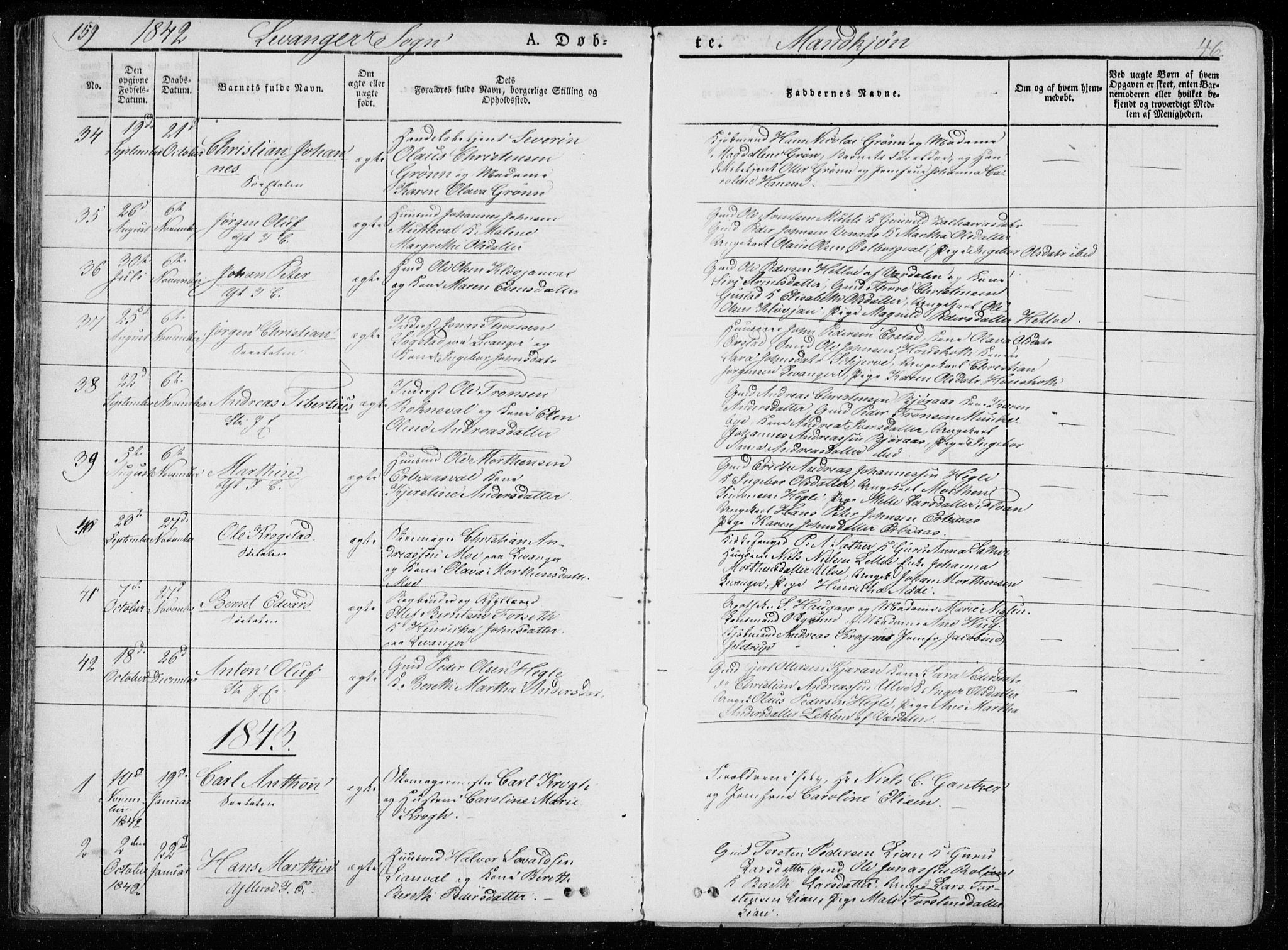 Ministerialprotokoller, klokkerbøker og fødselsregistre - Nord-Trøndelag, AV/SAT-A-1458/720/L0183: Parish register (official) no. 720A01, 1836-1855, p. 46