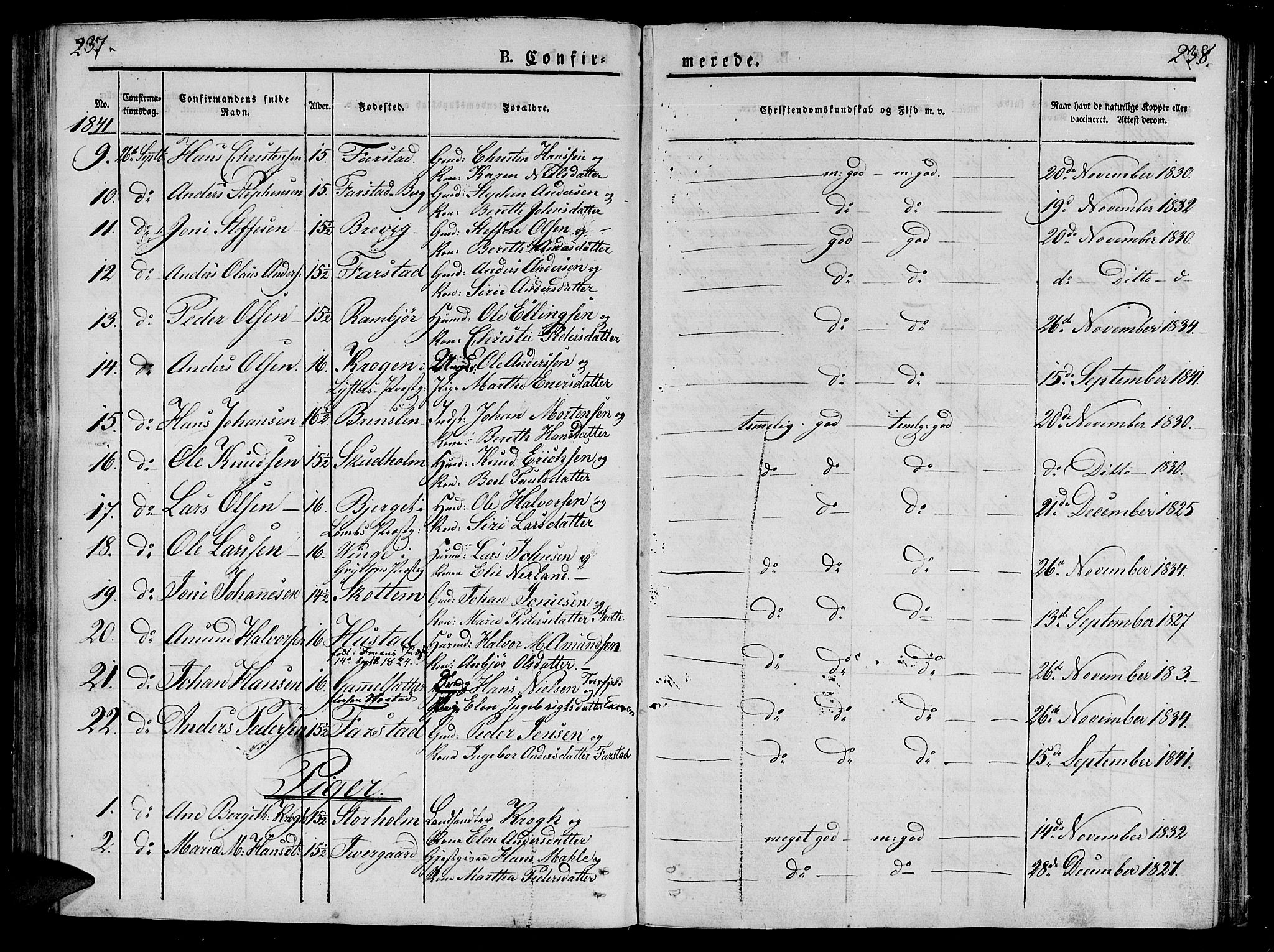 Ministerialprotokoller, klokkerbøker og fødselsregistre - Møre og Romsdal, AV/SAT-A-1454/566/L0765: Parish register (official) no. 566A04, 1829-1841, p. 237-238