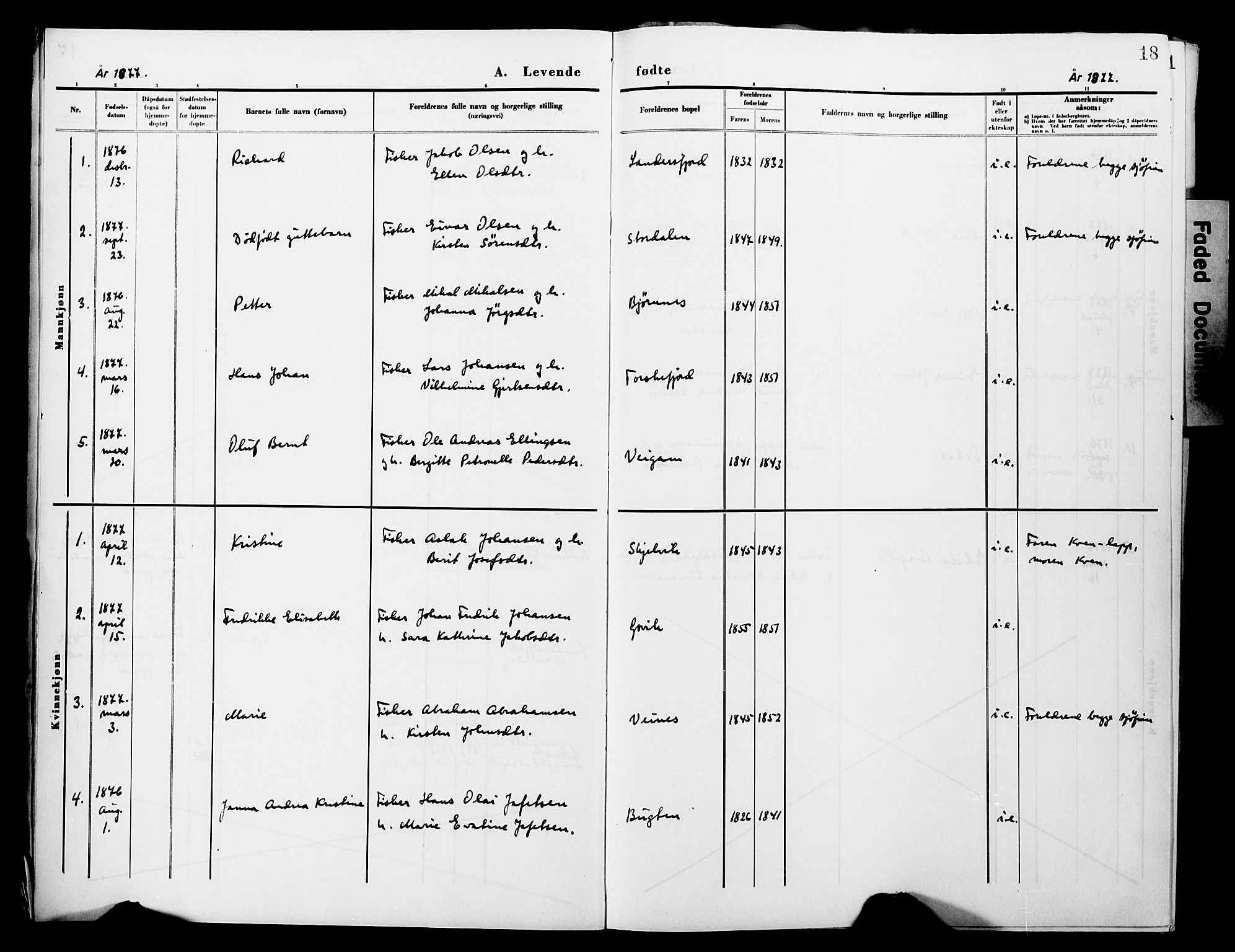 Lebesby sokneprestkontor, SATØ/S-1353/H/Ha/L0004kirke: Parish register (official) no. 4, 1870-1902, p. 18