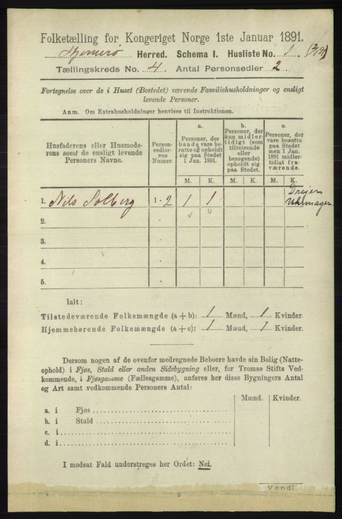 RA, 1891 census for 1140 Sjernarøy, 1891, p. 560