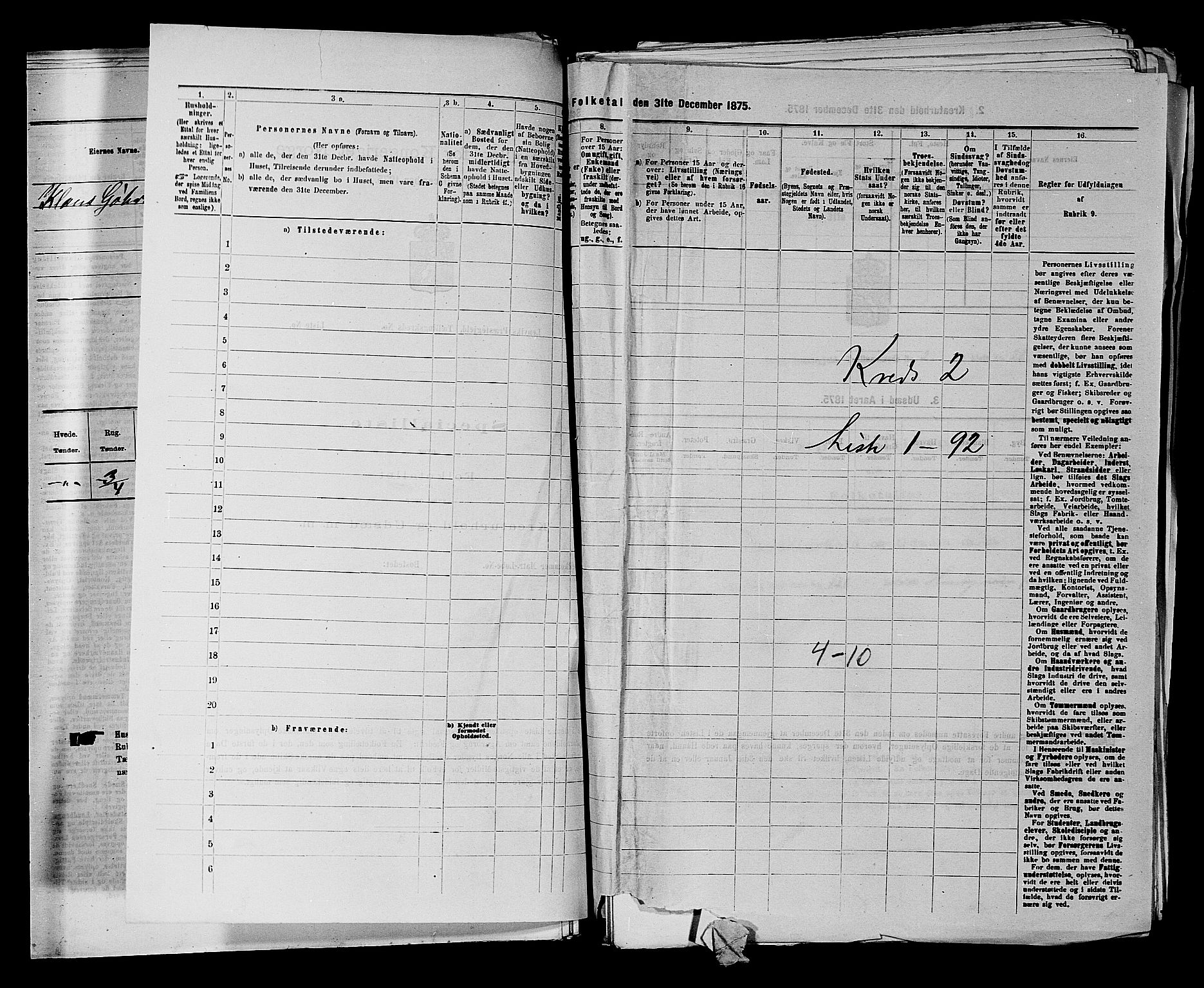 RA, 1875 census for 0113P Borge, 1875, p. 190