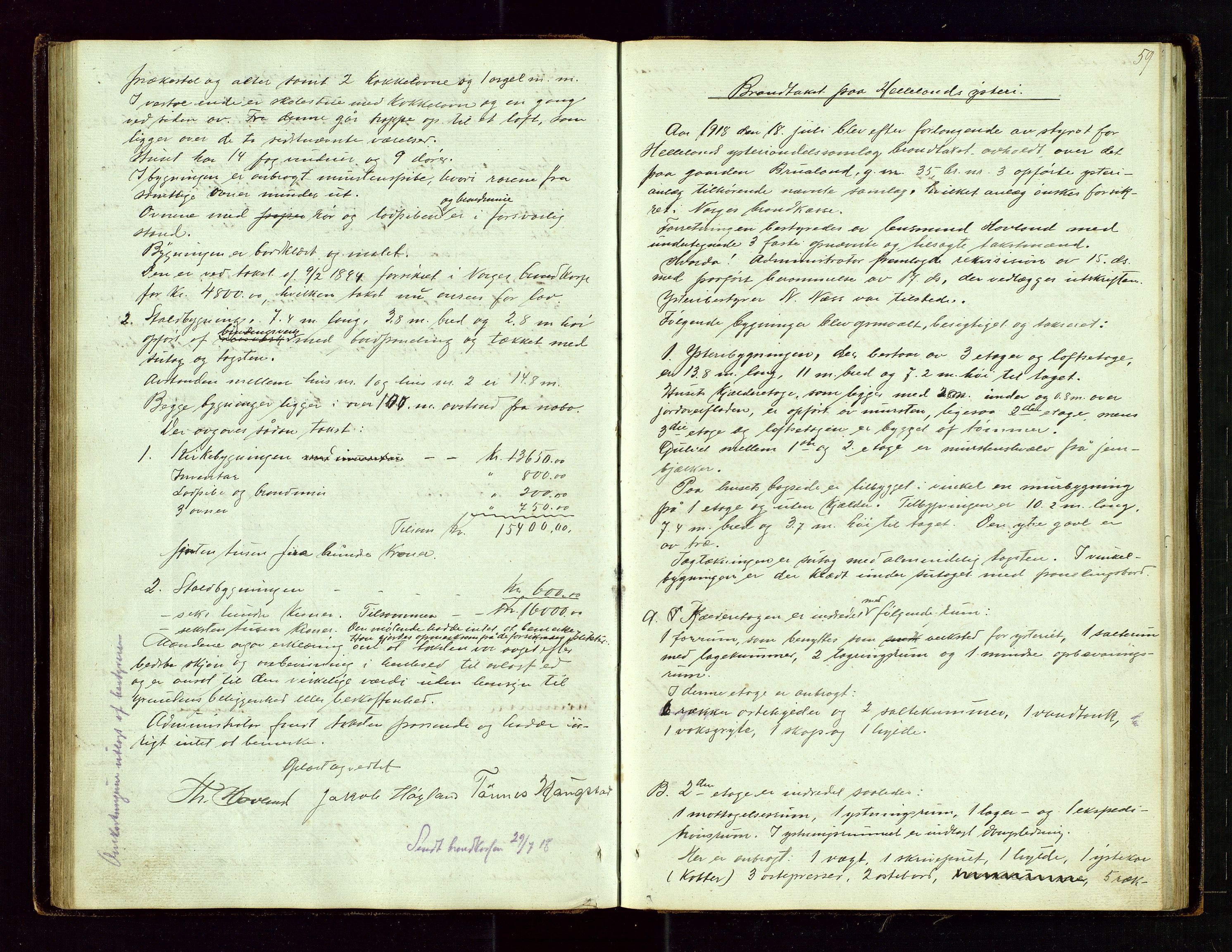 Helleland lensmannskontor, AV/SAST-A-100209/Goa/L0001: "Brandtaxations-Protocol for Hetlands Thinglag", 1847-1920, p. 58b-59a