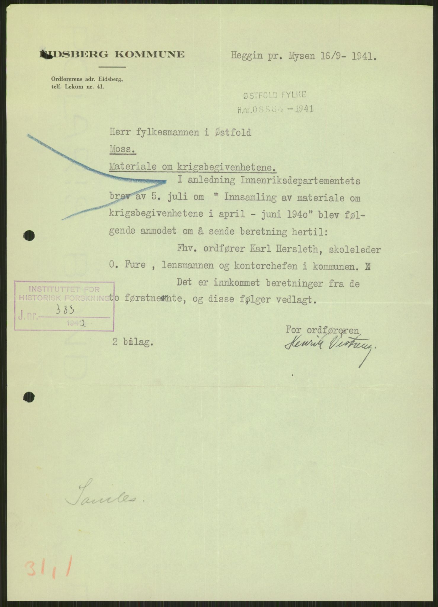 Forsvaret, Forsvarets krigshistoriske avdeling, AV/RA-RAFA-2017/Y/Ya/L0013: II-C-11-31 - Fylkesmenn.  Rapporter om krigsbegivenhetene 1940., 1940, p. 48