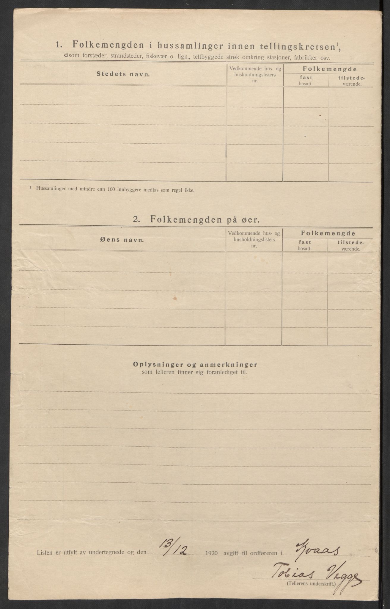 SAK, 1920 census for Kvås, 1920, p. 12
