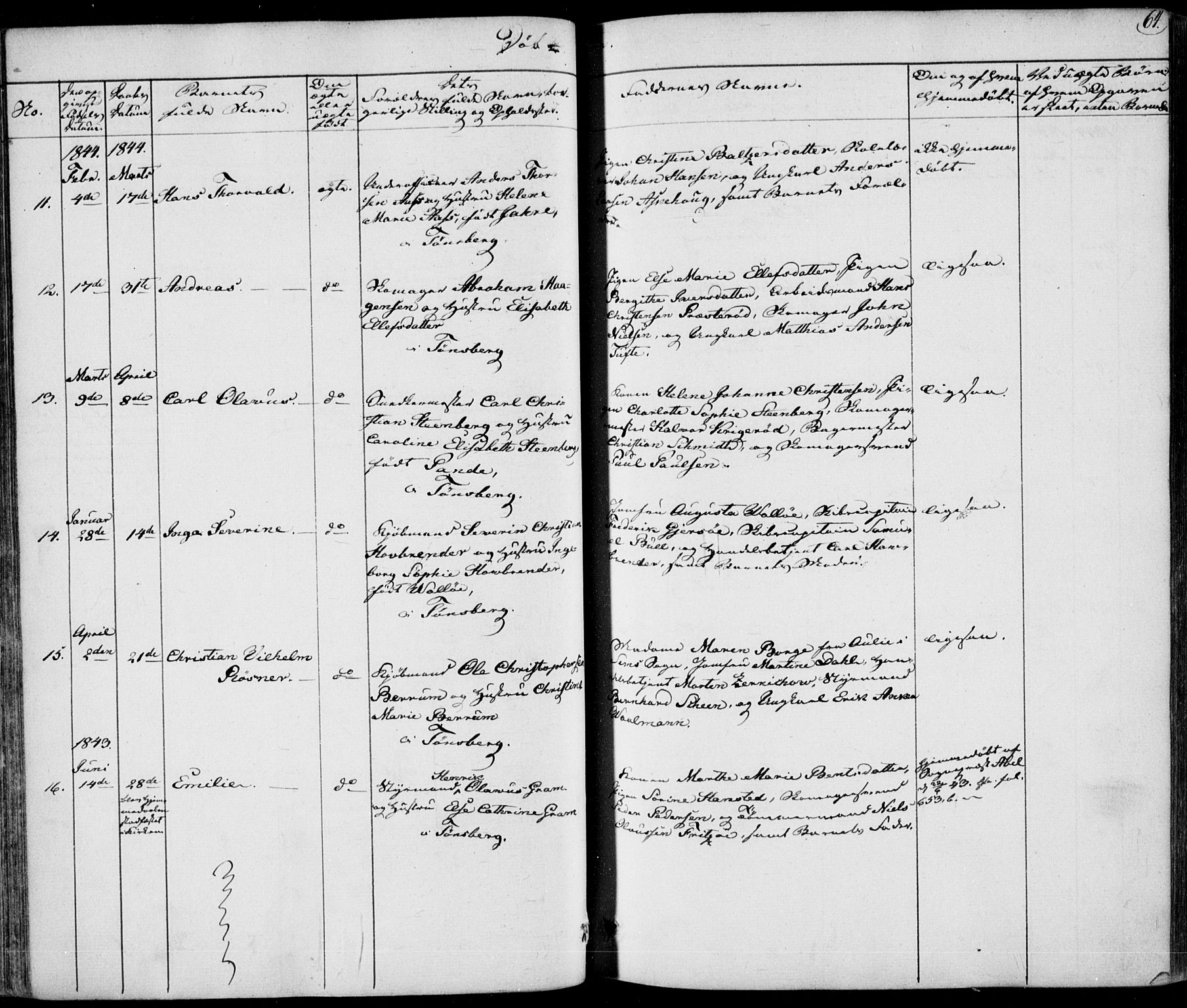 Tønsberg kirkebøker, AV/SAKO-A-330/F/Fa/L0006: Parish register (official) no. I 6, 1836-1844, p. 64