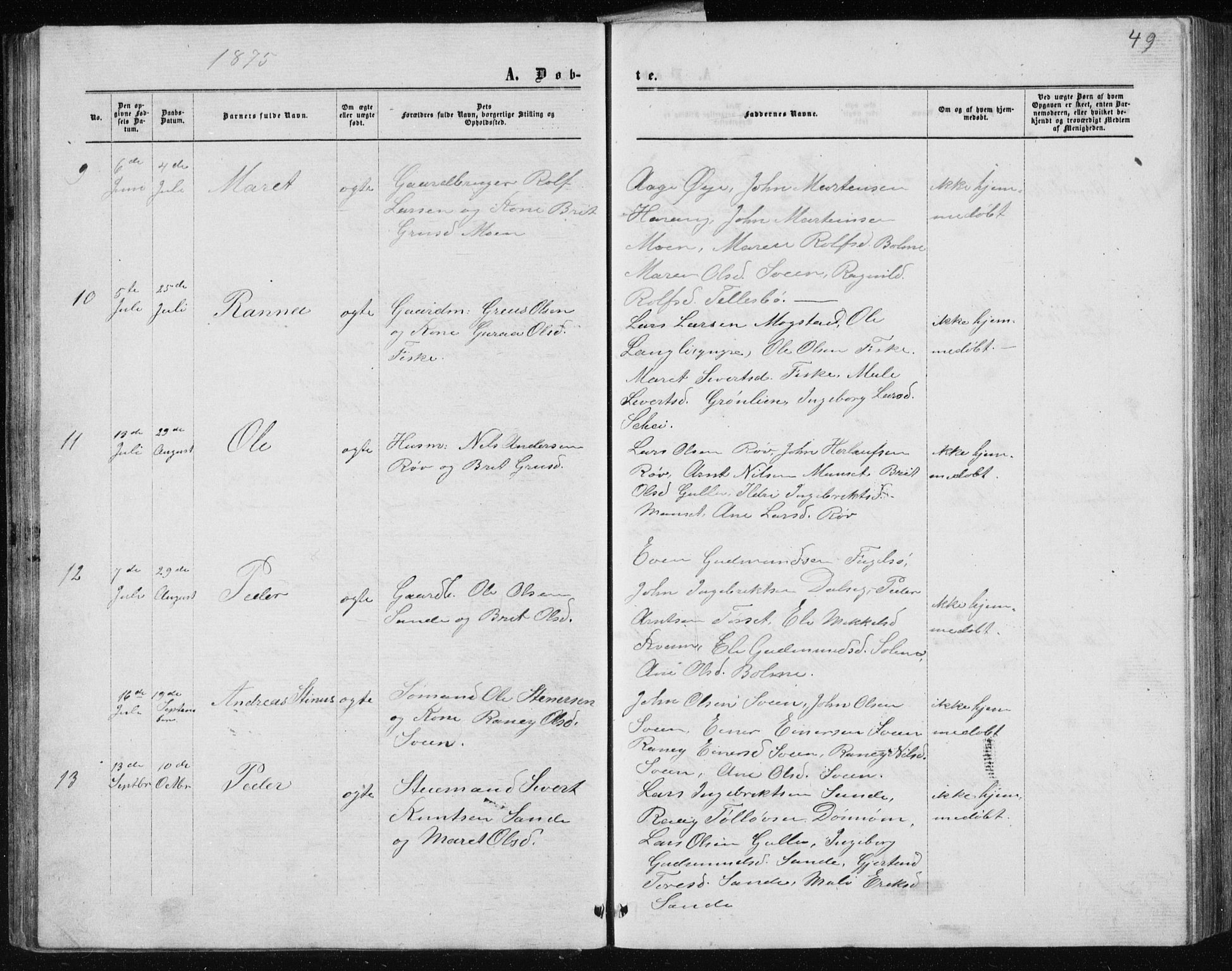 Ministerialprotokoller, klokkerbøker og fødselsregistre - Møre og Romsdal, AV/SAT-A-1454/597/L1064: Parish register (copy) no. 597C01, 1866-1898, p. 49