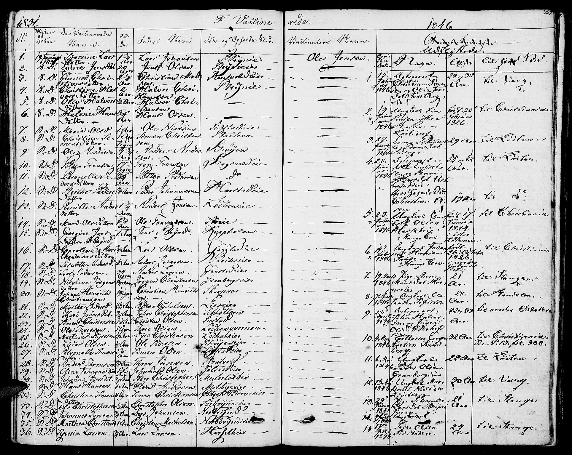 Romedal prestekontor, SAH/PREST-004/K/L0003: Parish register (official) no. 3, 1829-1846, p. 327