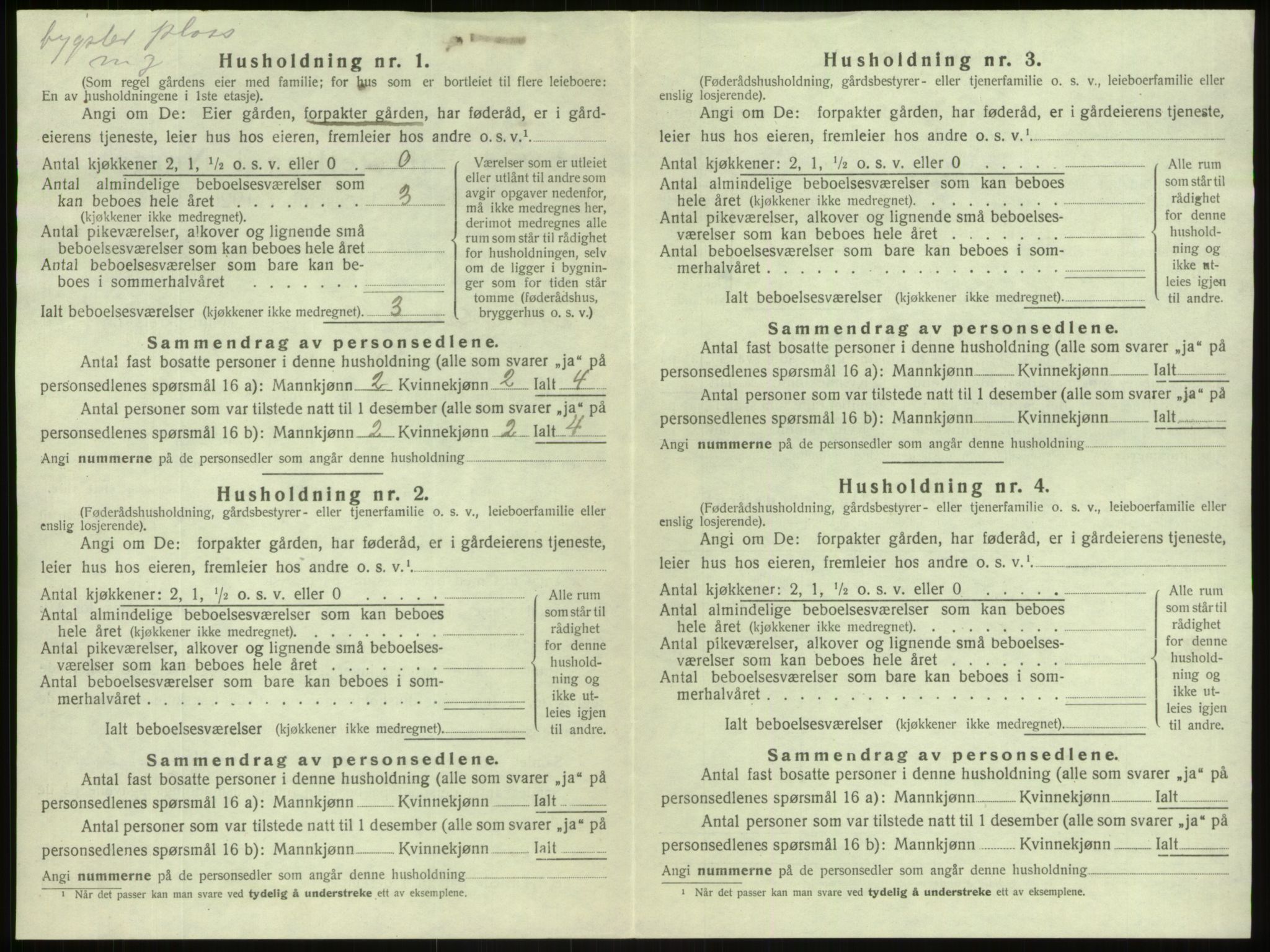 SAB, 1920 census for Årdal, 1920, p. 457