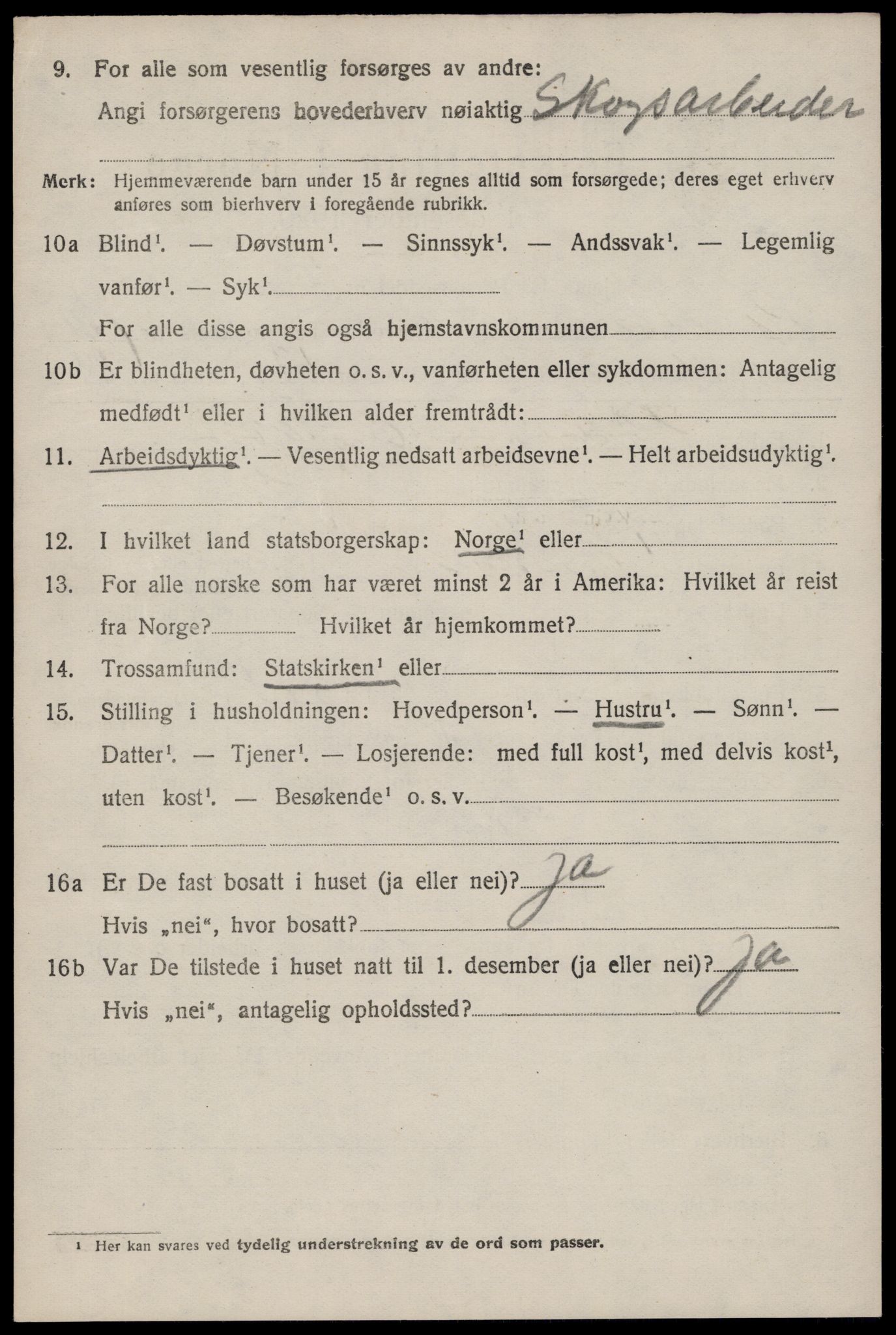 SAKO, 1920 census for Kviteseid, 1920, p. 3510