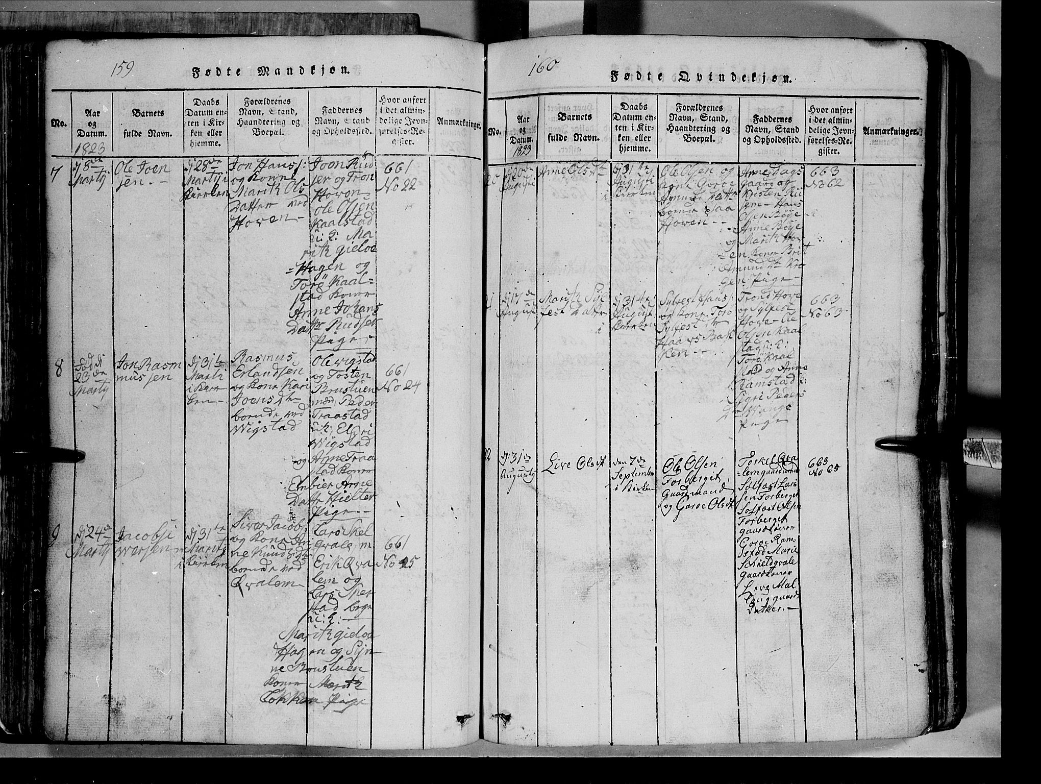 Lom prestekontor, SAH/PREST-070/L/L0003: Parish register (copy) no. 3, 1815-1844, p. 159-160