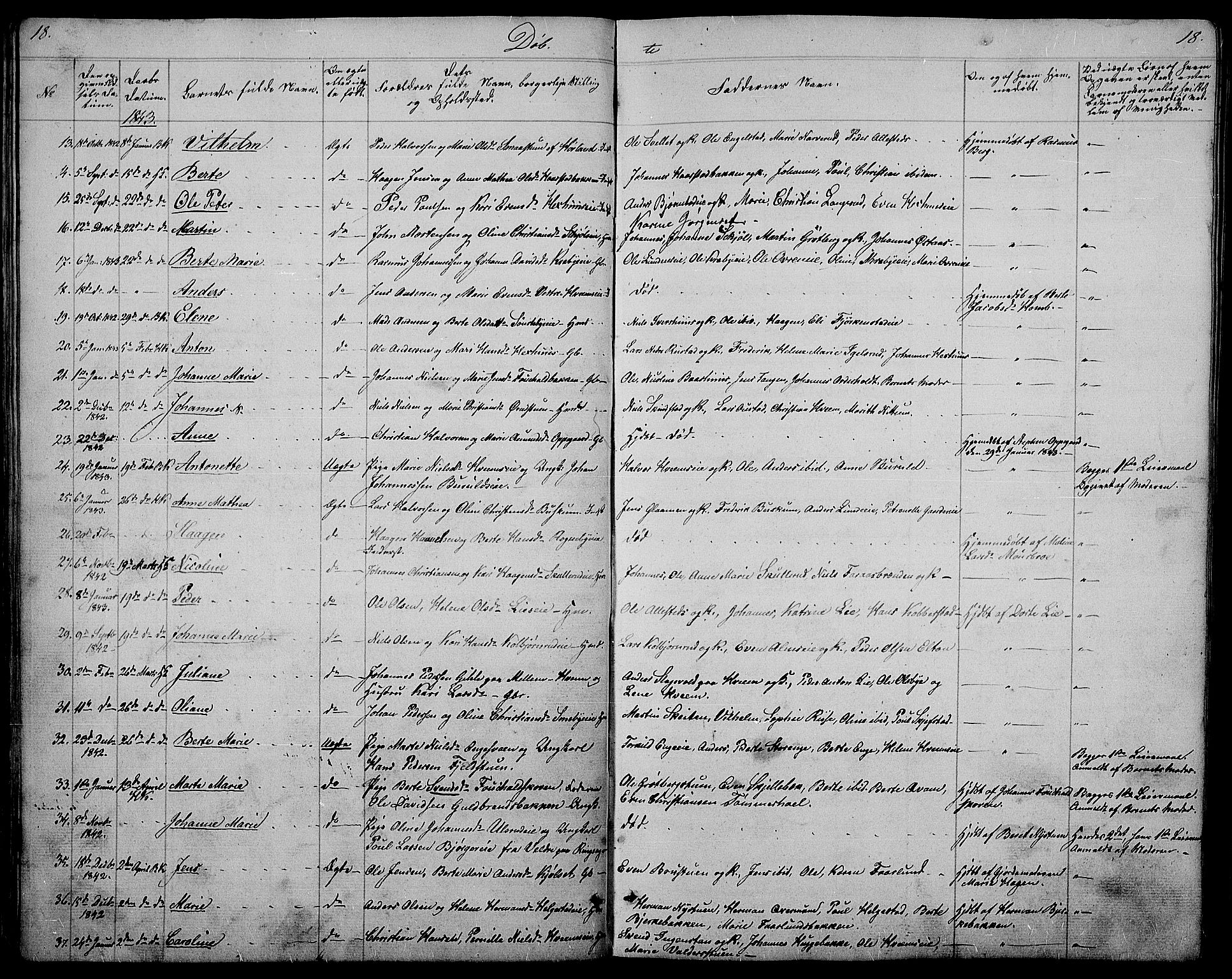 Østre Toten prestekontor, SAH/PREST-104/H/Ha/Hab/L0002: Parish register (copy) no. 2, 1840-1847, p. 18