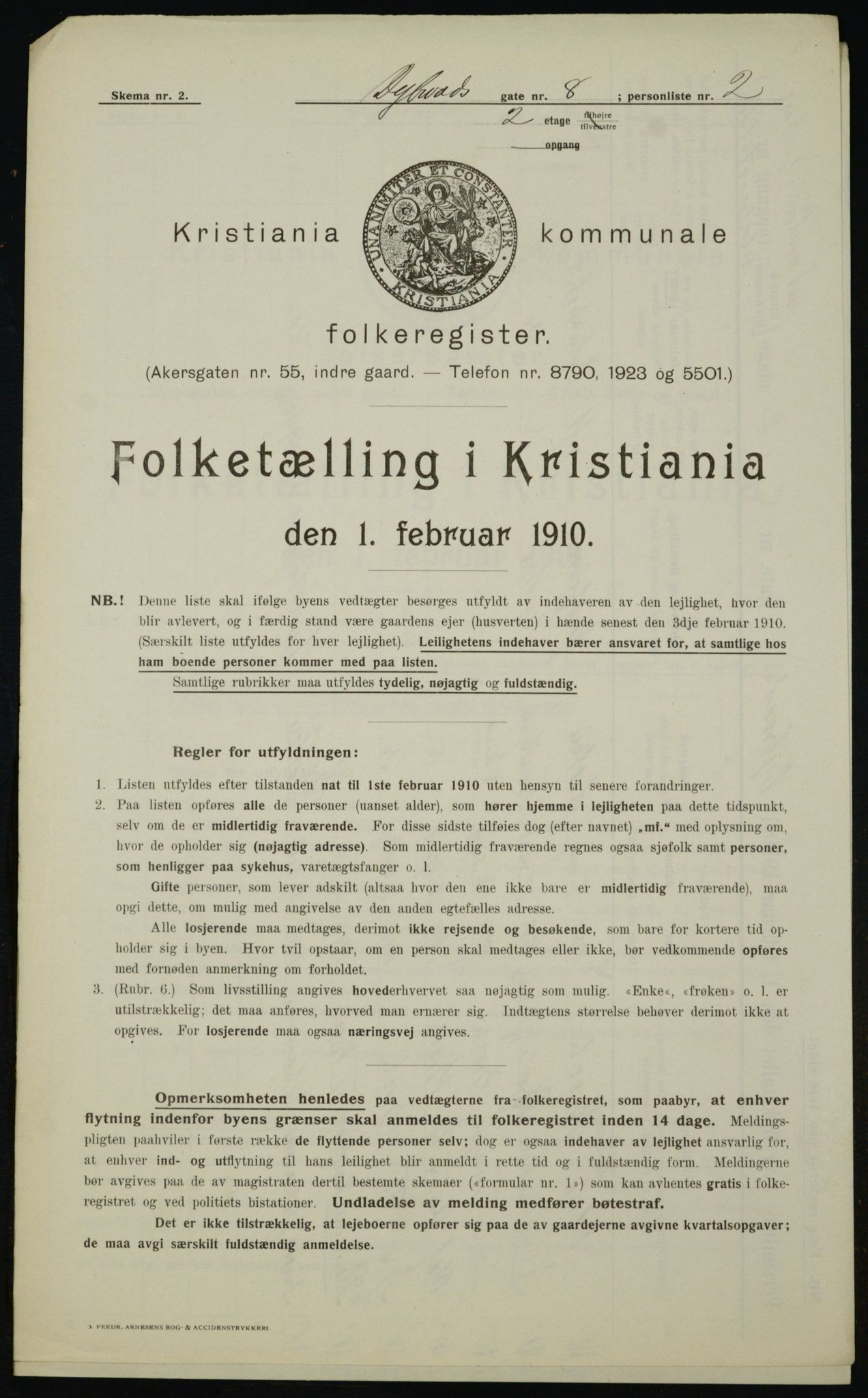 OBA, Municipal Census 1910 for Kristiania, 1910, p. 16633