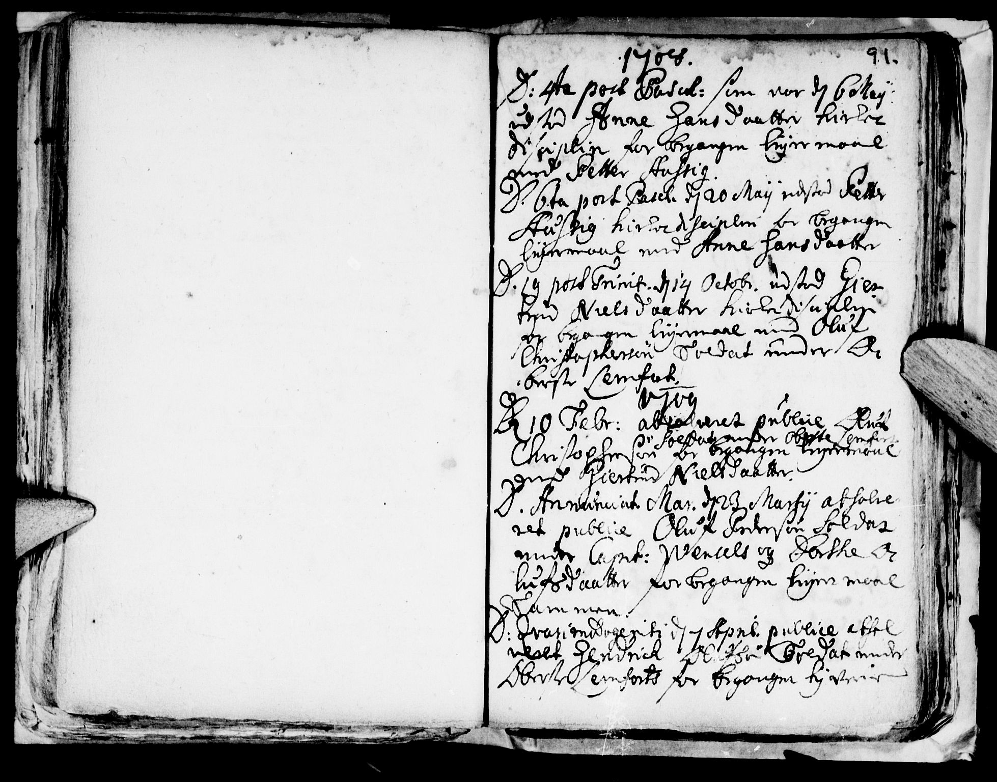 Ministerialprotokoller, klokkerbøker og fødselsregistre - Nord-Trøndelag, SAT/A-1458/722/L0214: Parish register (official) no. 722A01, 1692-1718, p. 91