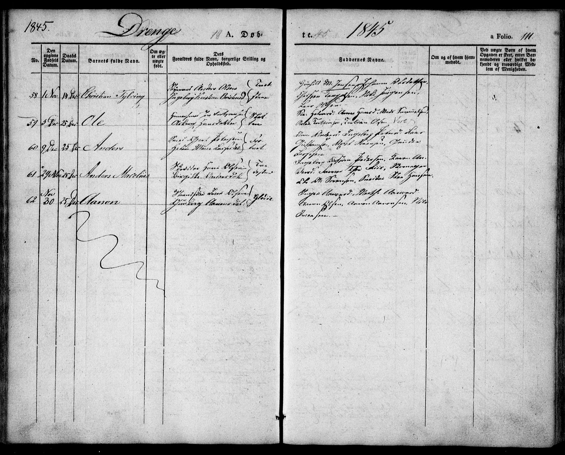 Holt sokneprestkontor, AV/SAK-1111-0021/F/Fa/L0007: Parish register (official) no. A 7, 1836-1848, p. 111