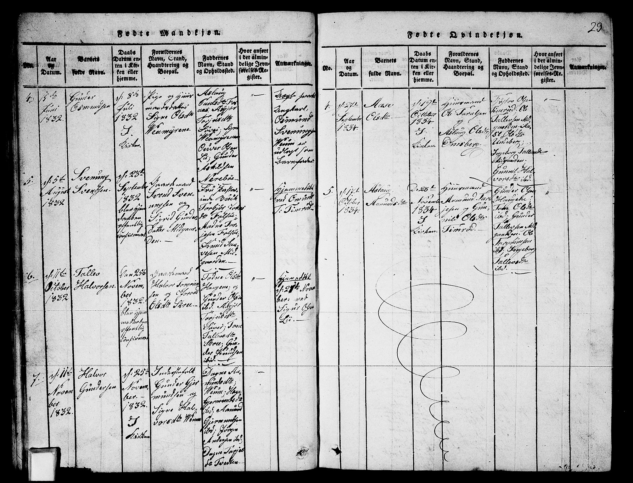 Fyresdal kirkebøker, SAKO/A-263/G/Ga/L0003: Parish register (copy) no. I 3, 1815-1863, p. 23