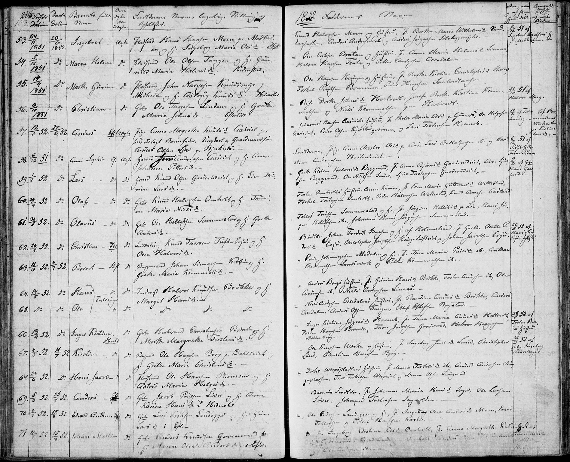 Sandsvær kirkebøker, AV/SAKO-A-244/F/Fa/L0005: Parish register (official) no. I 5, 1840-1856, p. 206-207