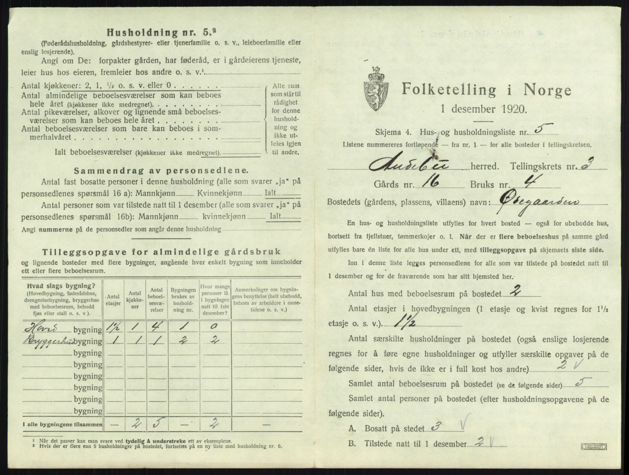 SAKO, 1920 census for Andebu, 1920, p. 189