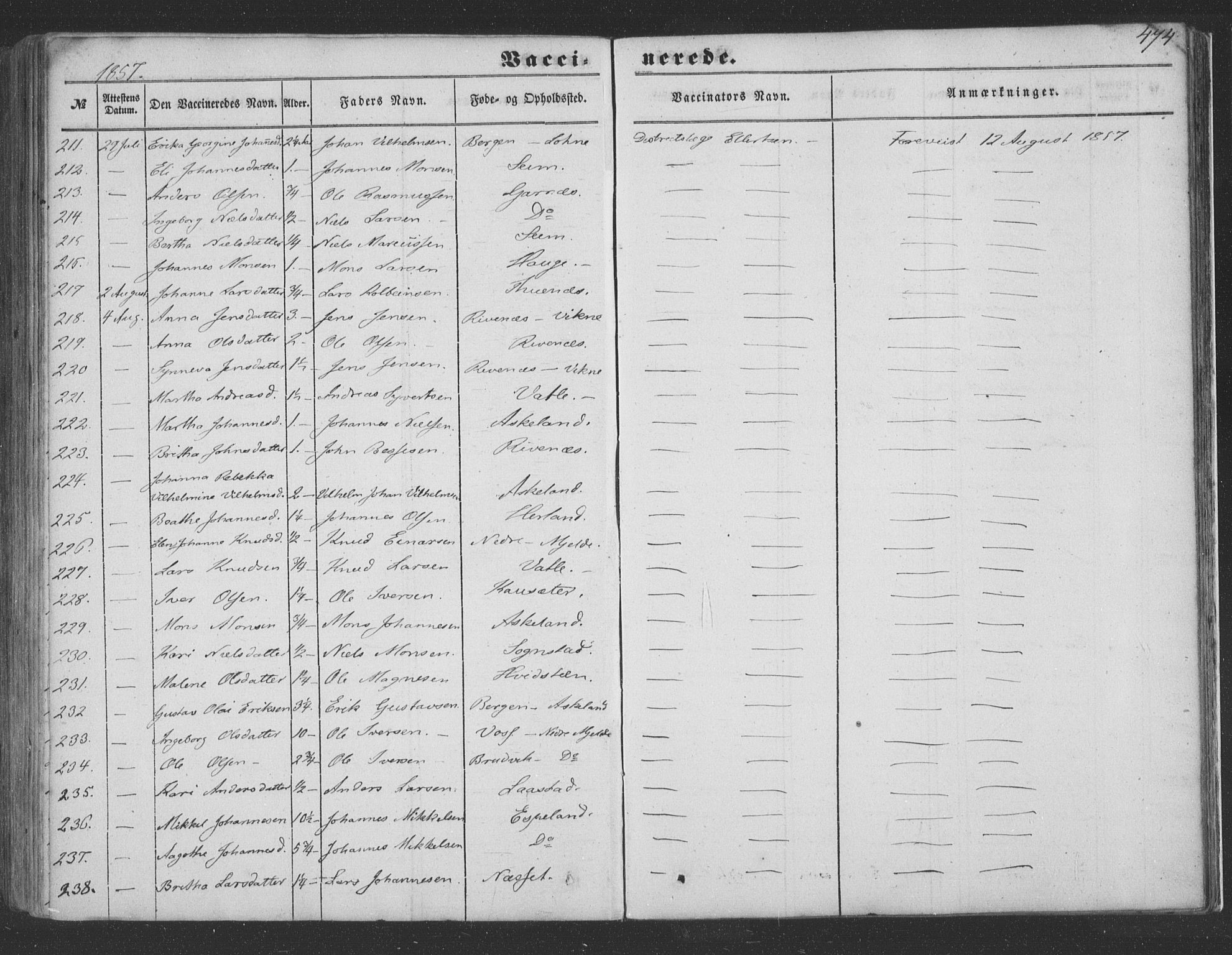 Haus sokneprestembete, AV/SAB-A-75601/H/Haa: Parish register (official) no. A 16 II, 1848-1857, p. 474