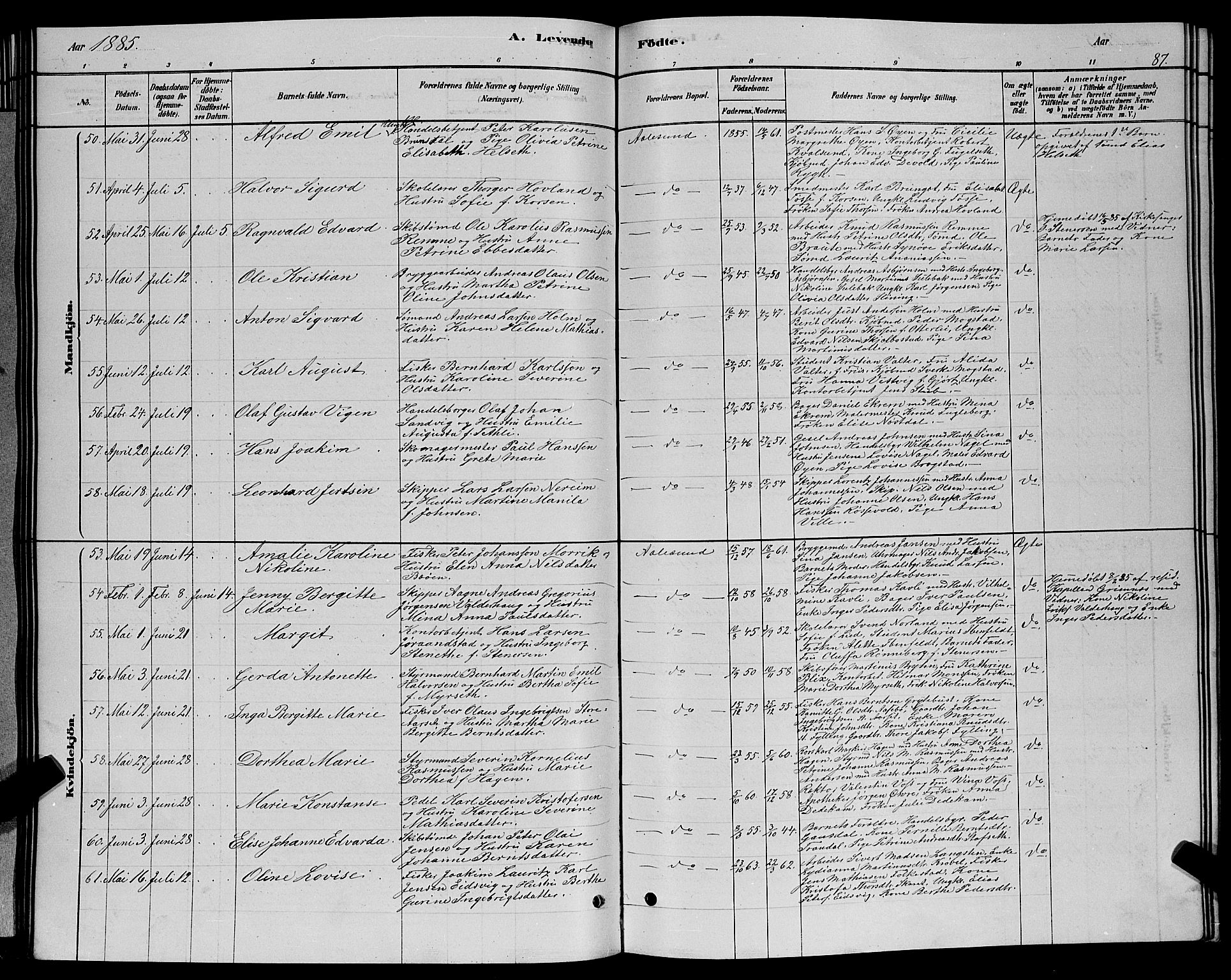 Ministerialprotokoller, klokkerbøker og fødselsregistre - Møre og Romsdal, AV/SAT-A-1454/529/L0466: Parish register (copy) no. 529C03, 1878-1888, p. 87