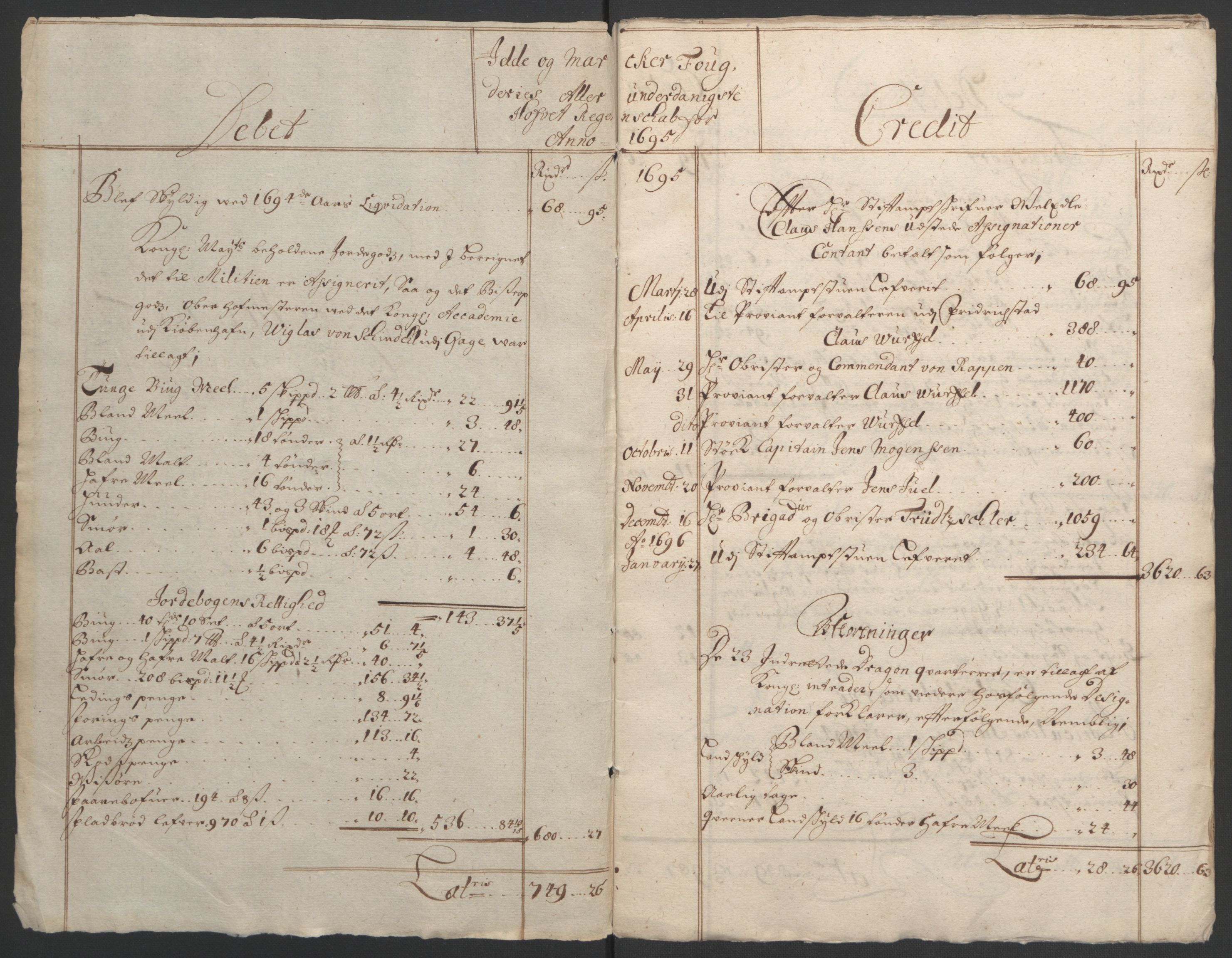 Rentekammeret inntil 1814, Reviderte regnskaper, Fogderegnskap, RA/EA-4092/R01/L0012: Fogderegnskap Idd og Marker, 1694-1695, p. 161