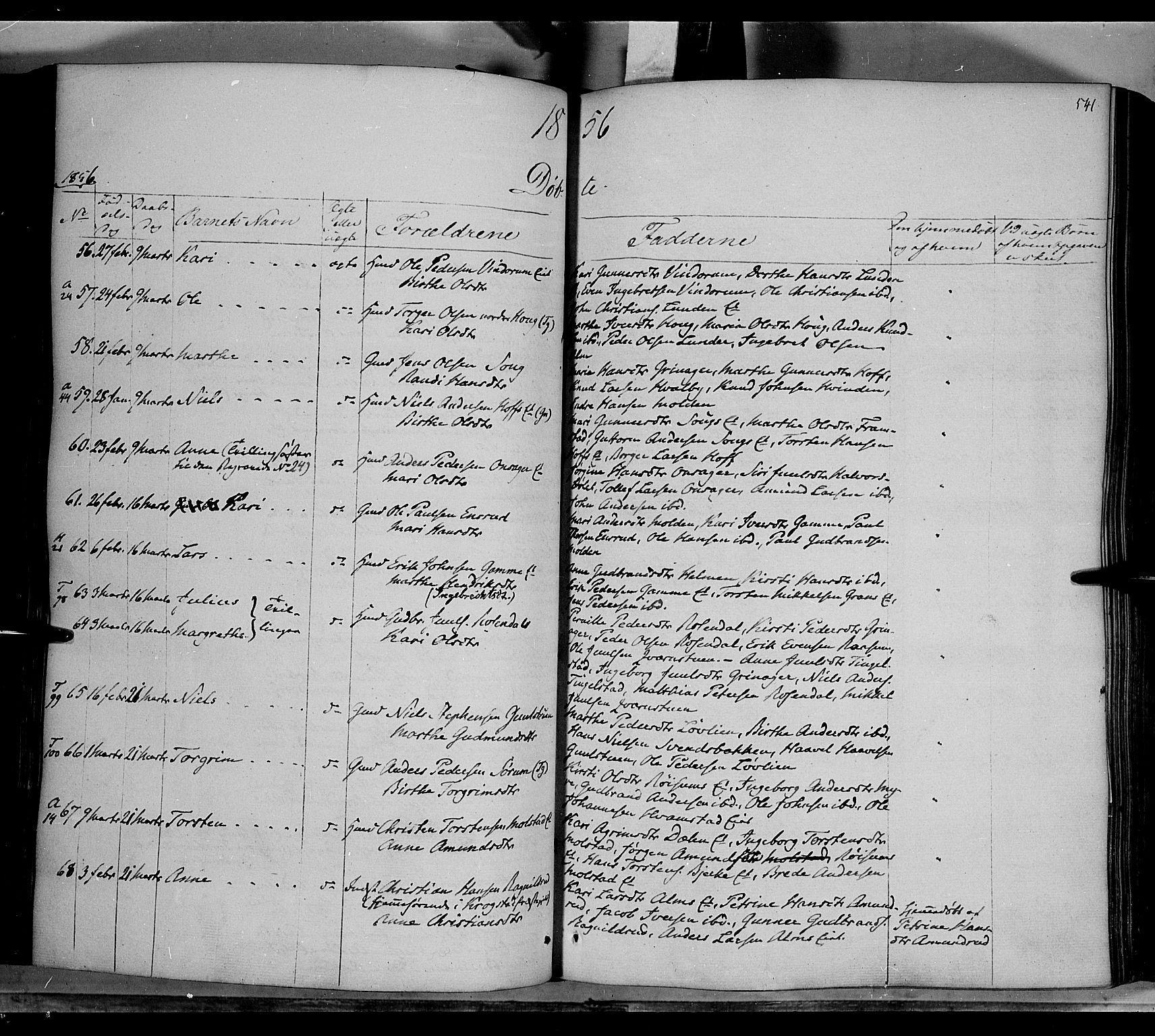 Gran prestekontor, AV/SAH-PREST-112/H/Ha/Haa/L0011: Parish register (official) no. 11, 1842-1856, p. 540-541