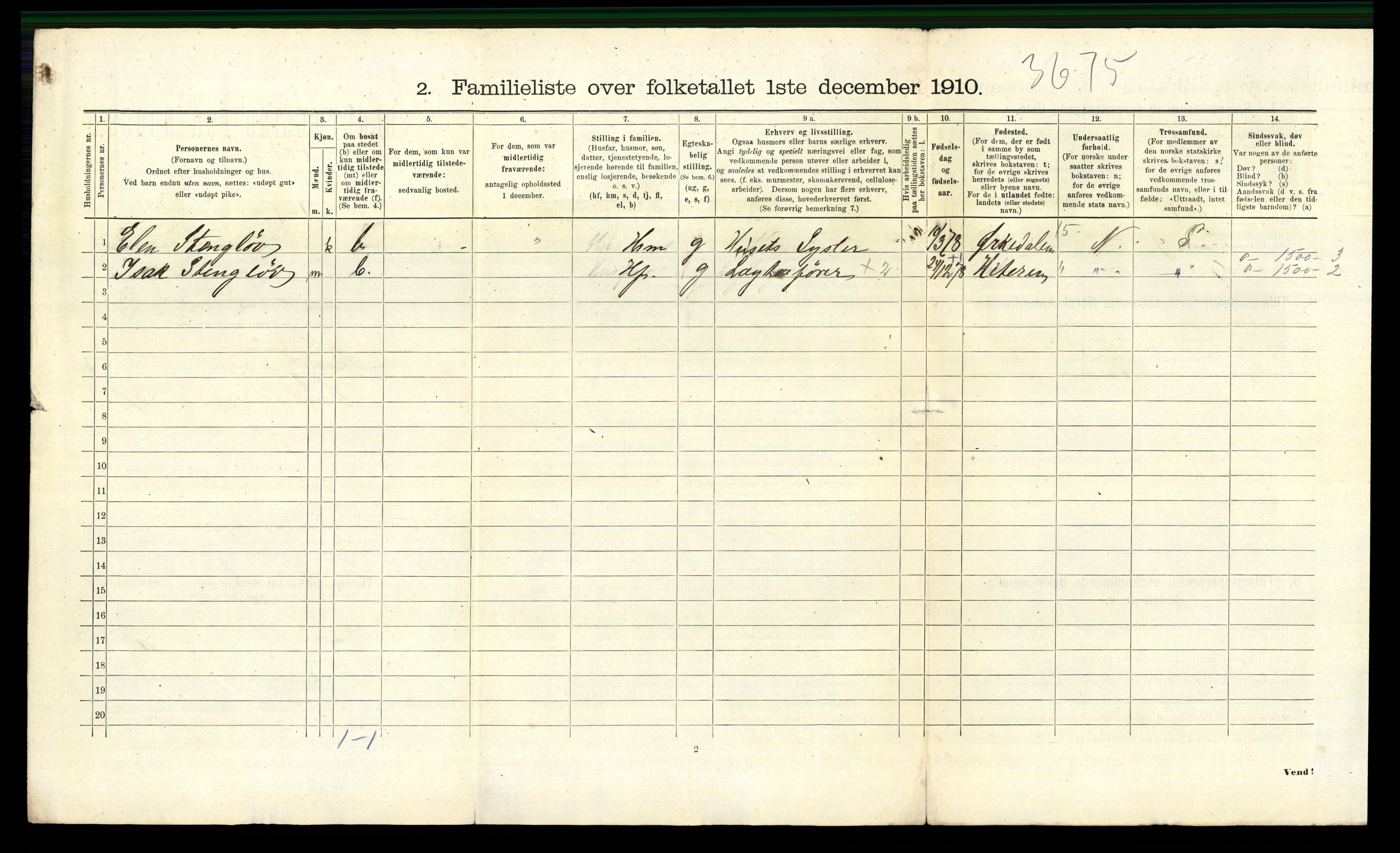 RA, 1910 census for Trondheim, 1910, p. 21734
