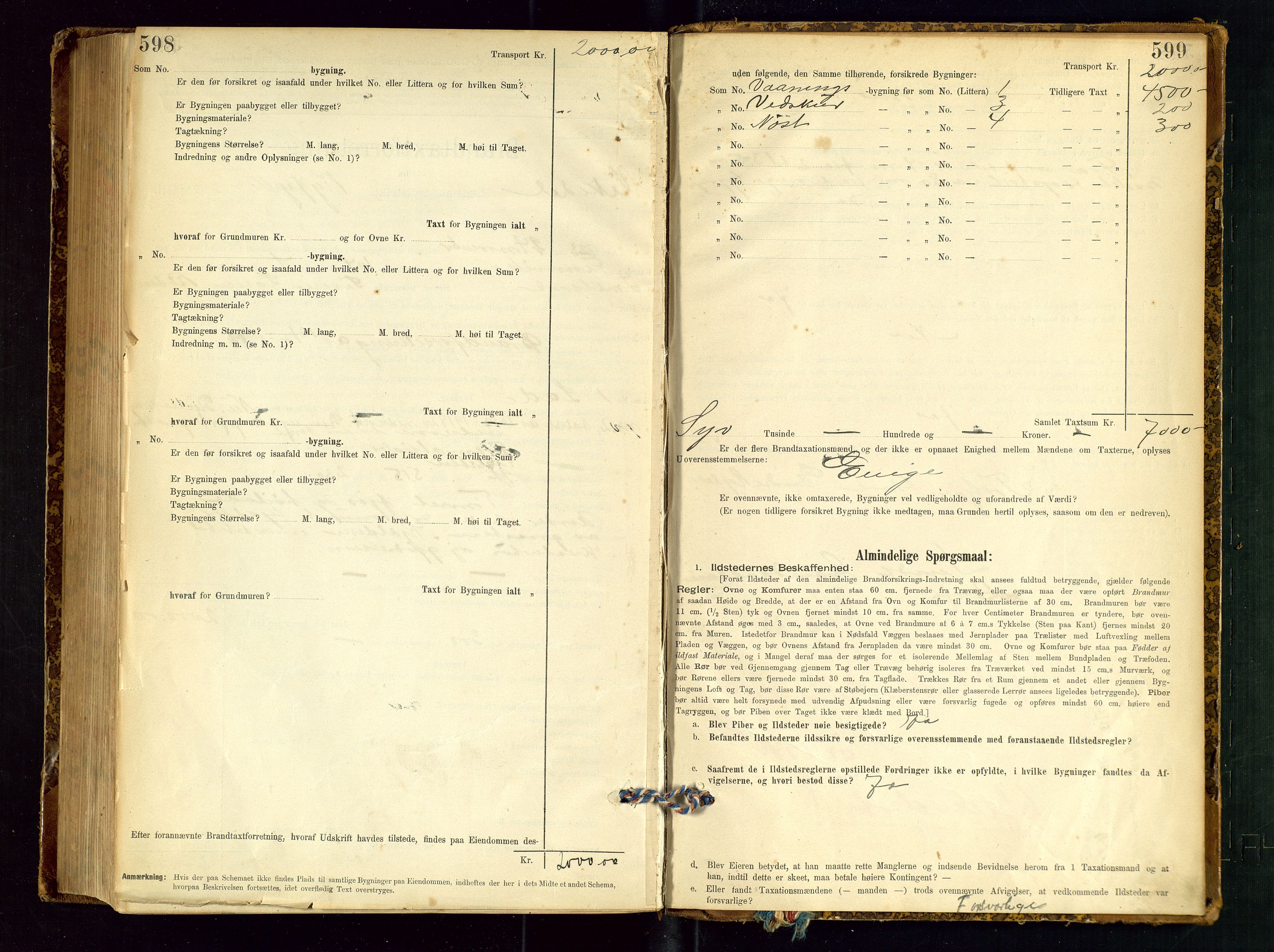 Vikedal lensmannskontor, SAST/A-100179/Gob/L0004: Branntakstprotokoll, 1894-1952, p. 598-599