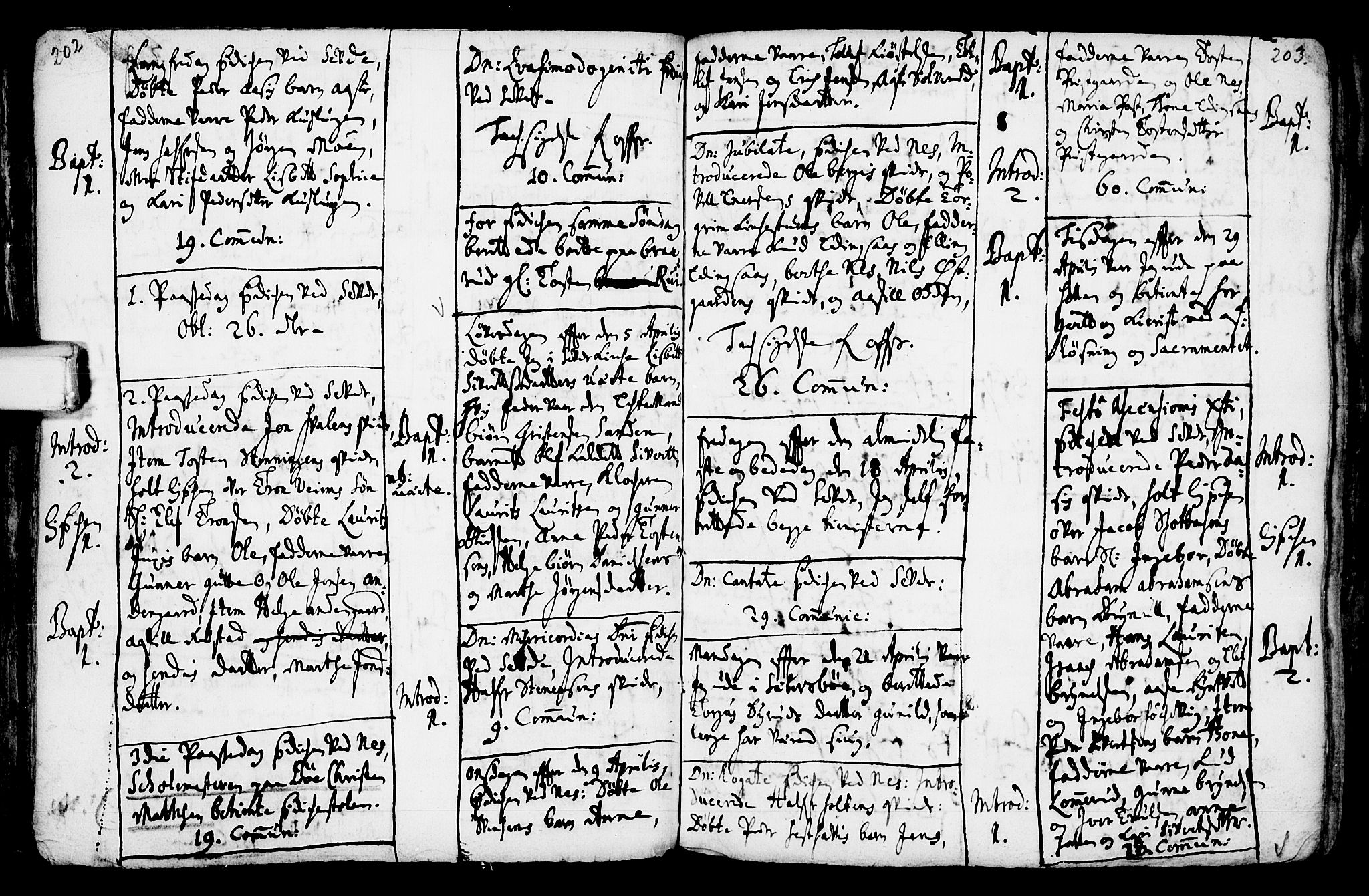 Sauherad kirkebøker, SAKO/A-298/F/Fa/L0002: Parish register (official) no. I 2, 1681-1720, p. 202-203