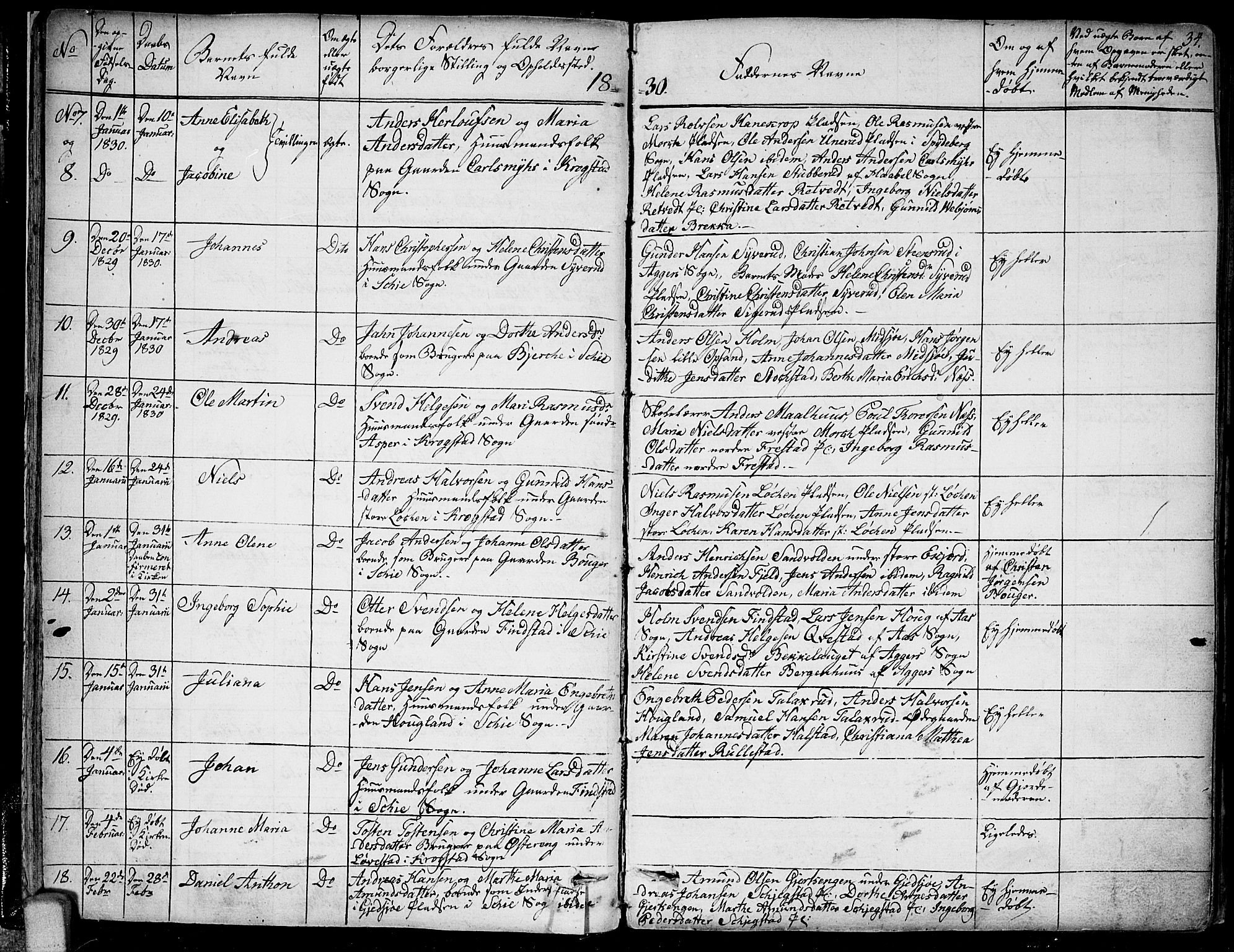 Kråkstad prestekontor Kirkebøker, AV/SAO-A-10125a/F/Fa/L0004: Parish register (official) no. I 4, 1825-1837, p. 34