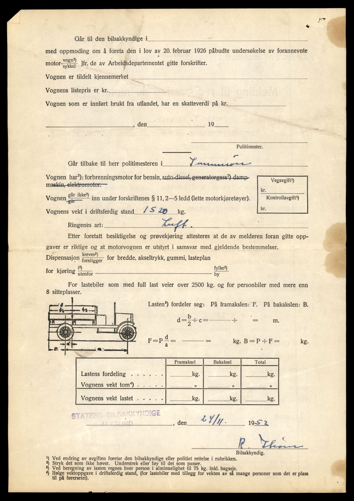 Møre og Romsdal vegkontor - Ålesund trafikkstasjon, SAT/A-4099/F/Fe/L0012: Registreringskort for kjøretøy T 1290 - T 1450, 1927-1998, p. 2235