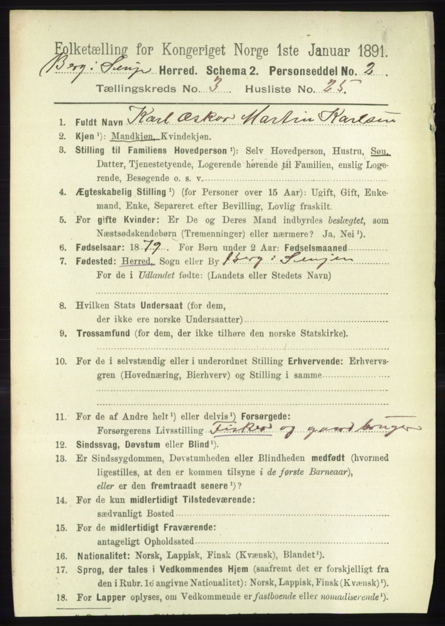 RA, 1891 census for 1929 Berg, 1891, p. 1192