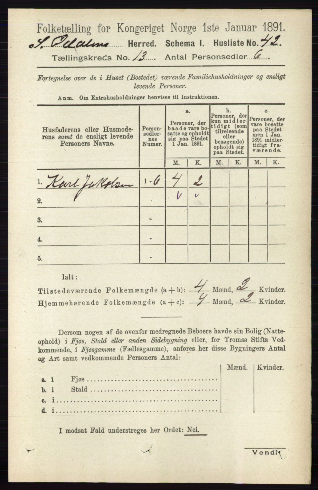 RA, 1891 census for 0419 Sør-Odal, 1891, p. 5548