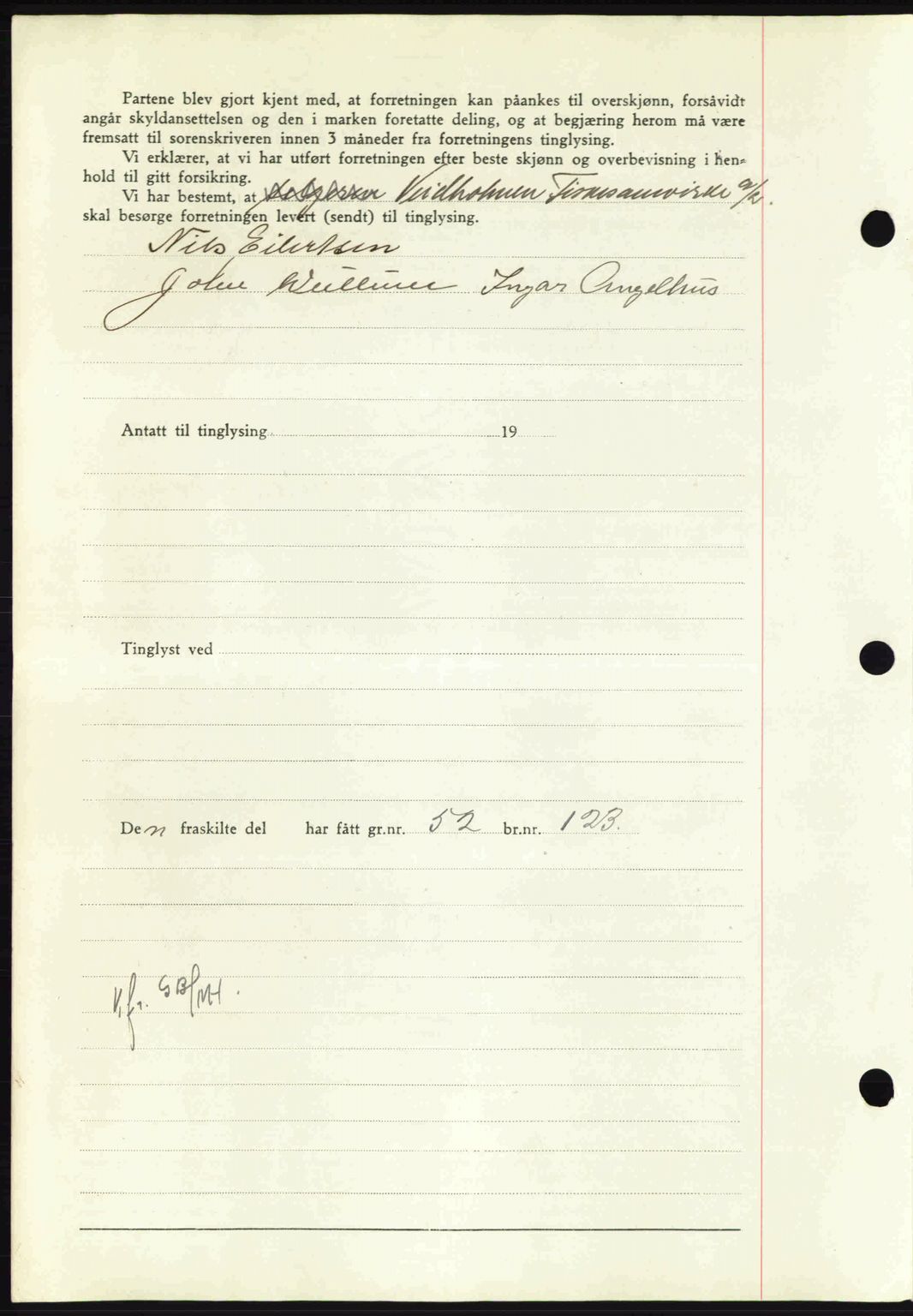 Nordmøre sorenskriveri, AV/SAT-A-4132/1/2/2Ca: Mortgage book no. A91, 1941-1942, Diary no: : 2033/1941