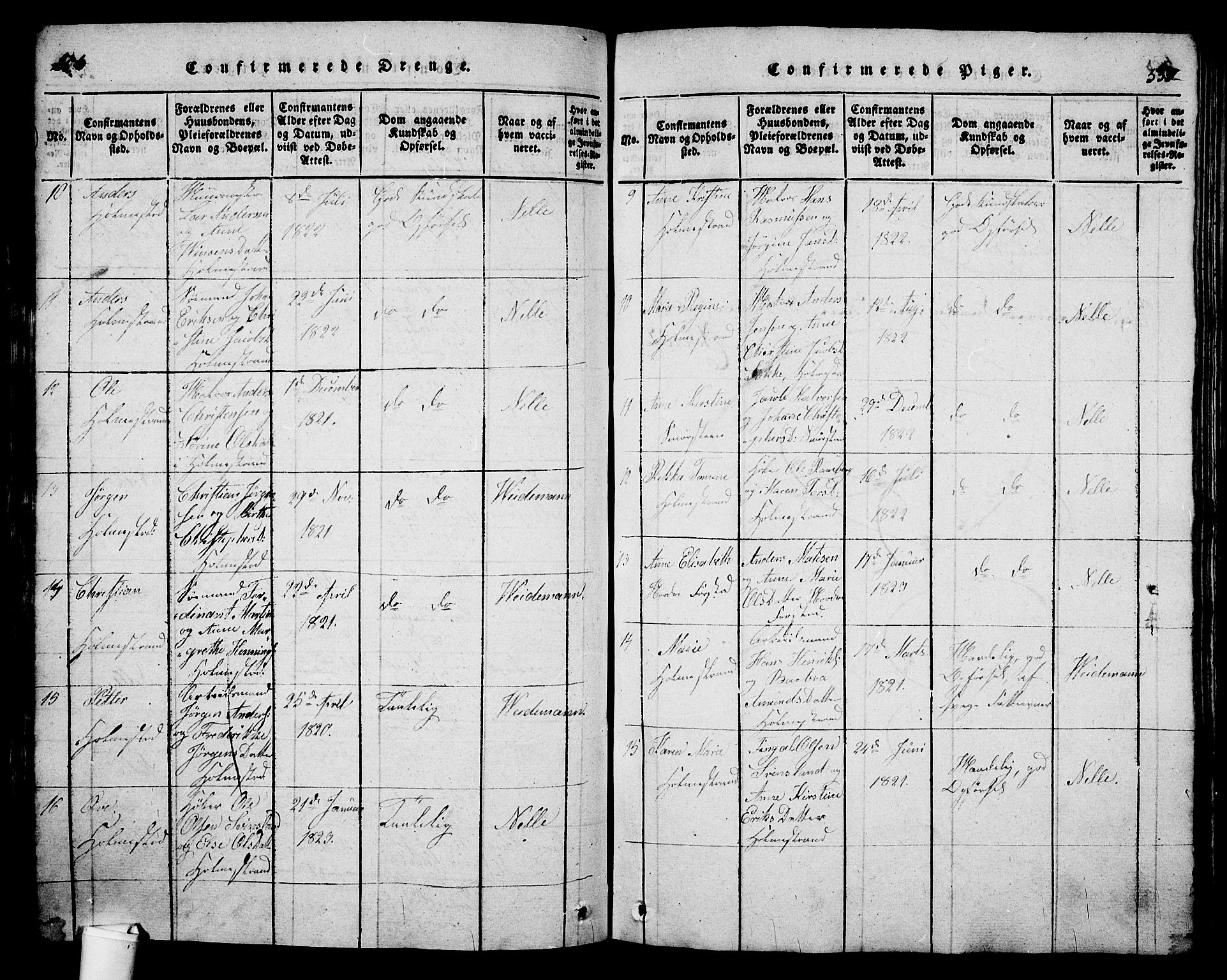 Holmestrand kirkebøker, AV/SAKO-A-346/G/Ga/L0001: Parish register (copy) no. 1, 1814-1848, p. 556-557